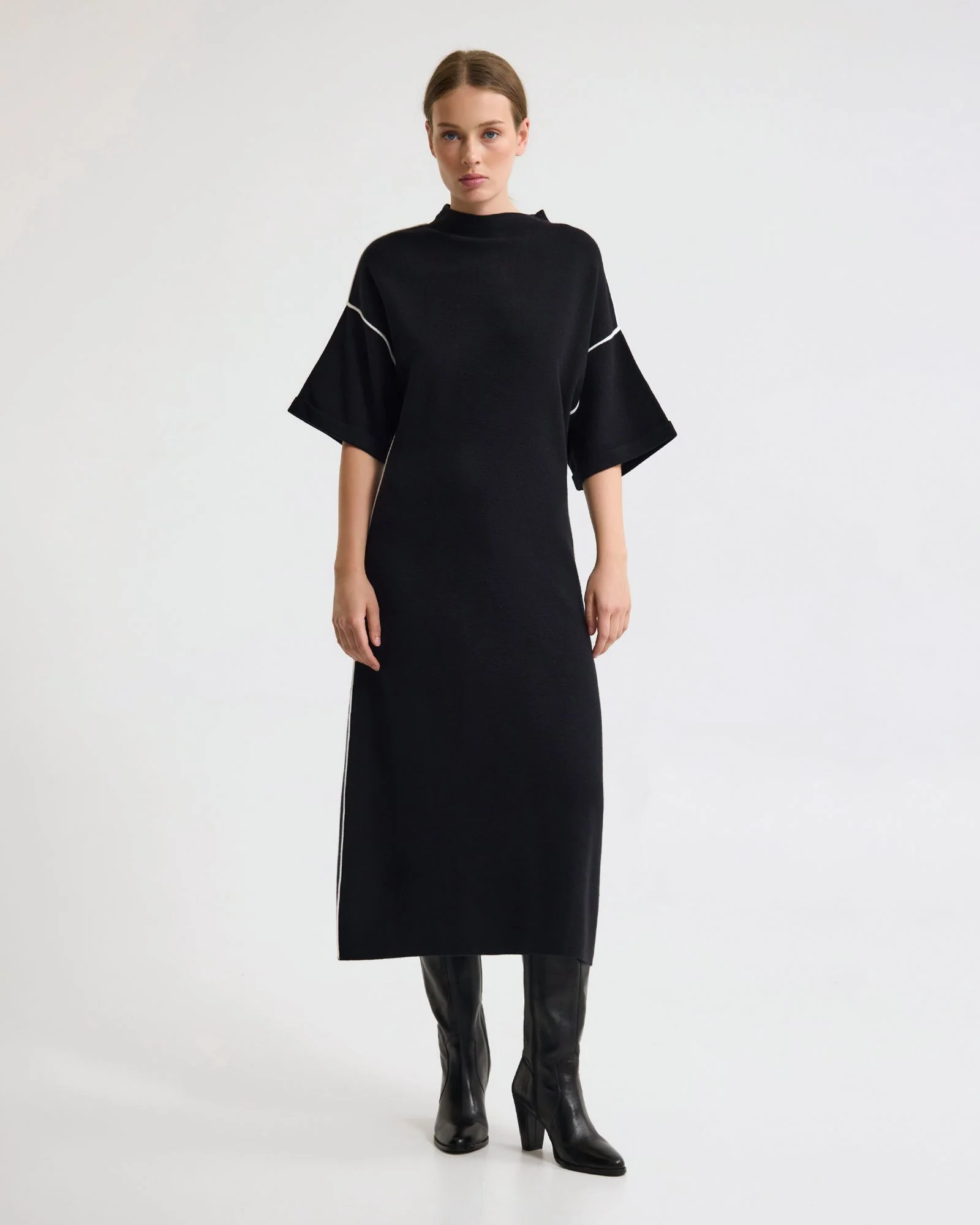 Natalya Knit Contrast Piping Dress - Image 12