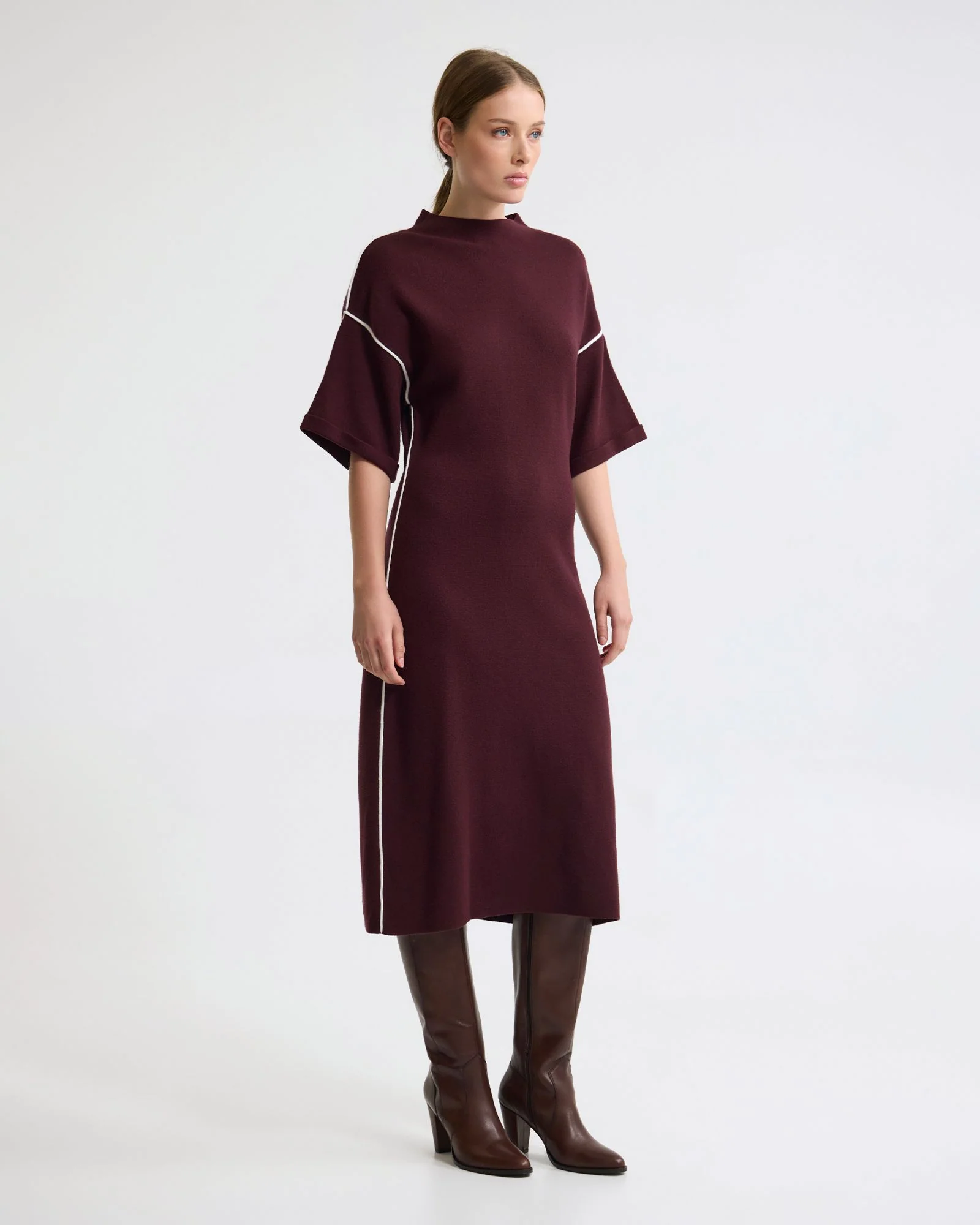 Natalya Knit Contrast Piping Dress - Image 3