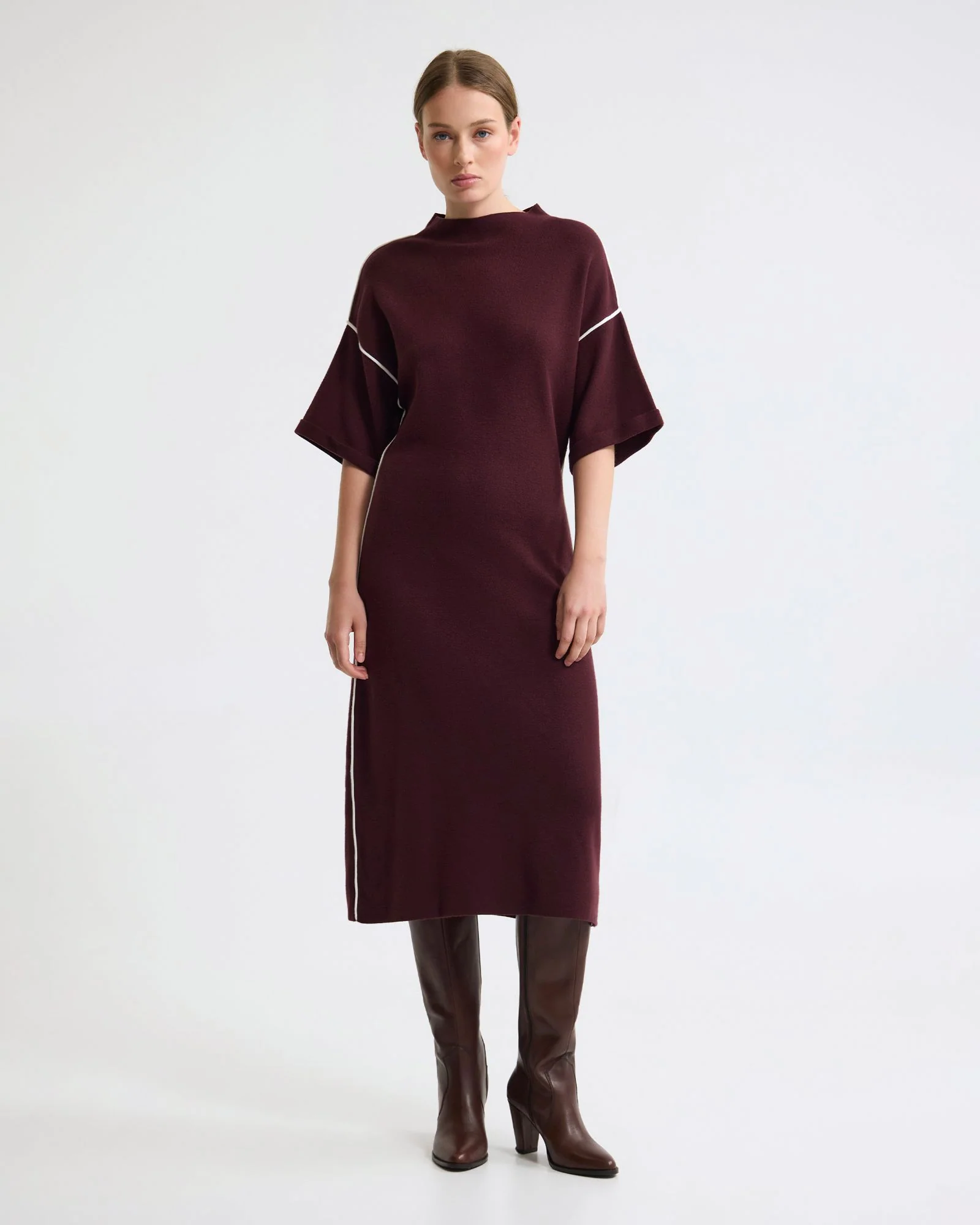 Natalya Knit Contrast Piping Dress - Image 6