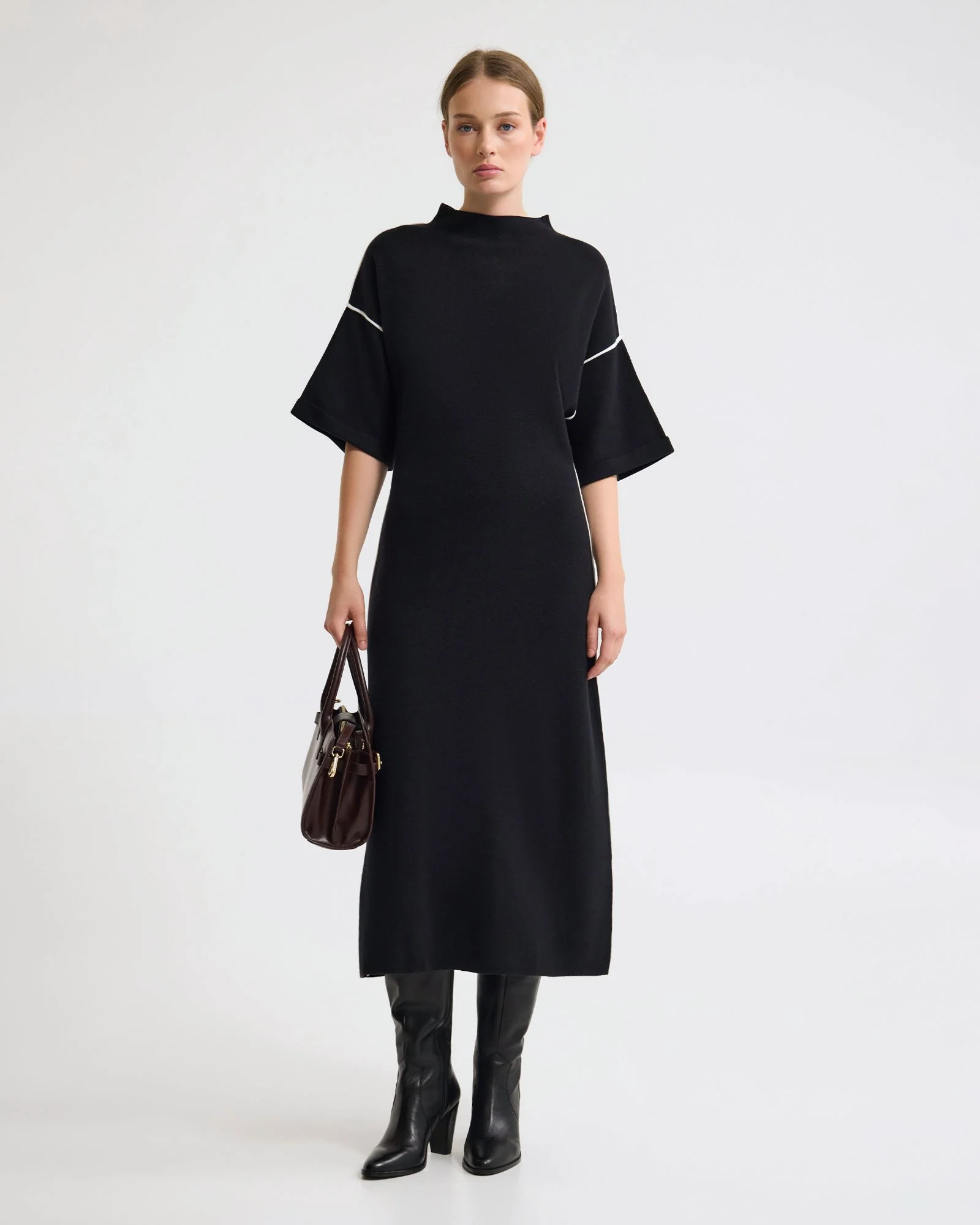 Natalya Knit Contrast Piping Dress - Image 8