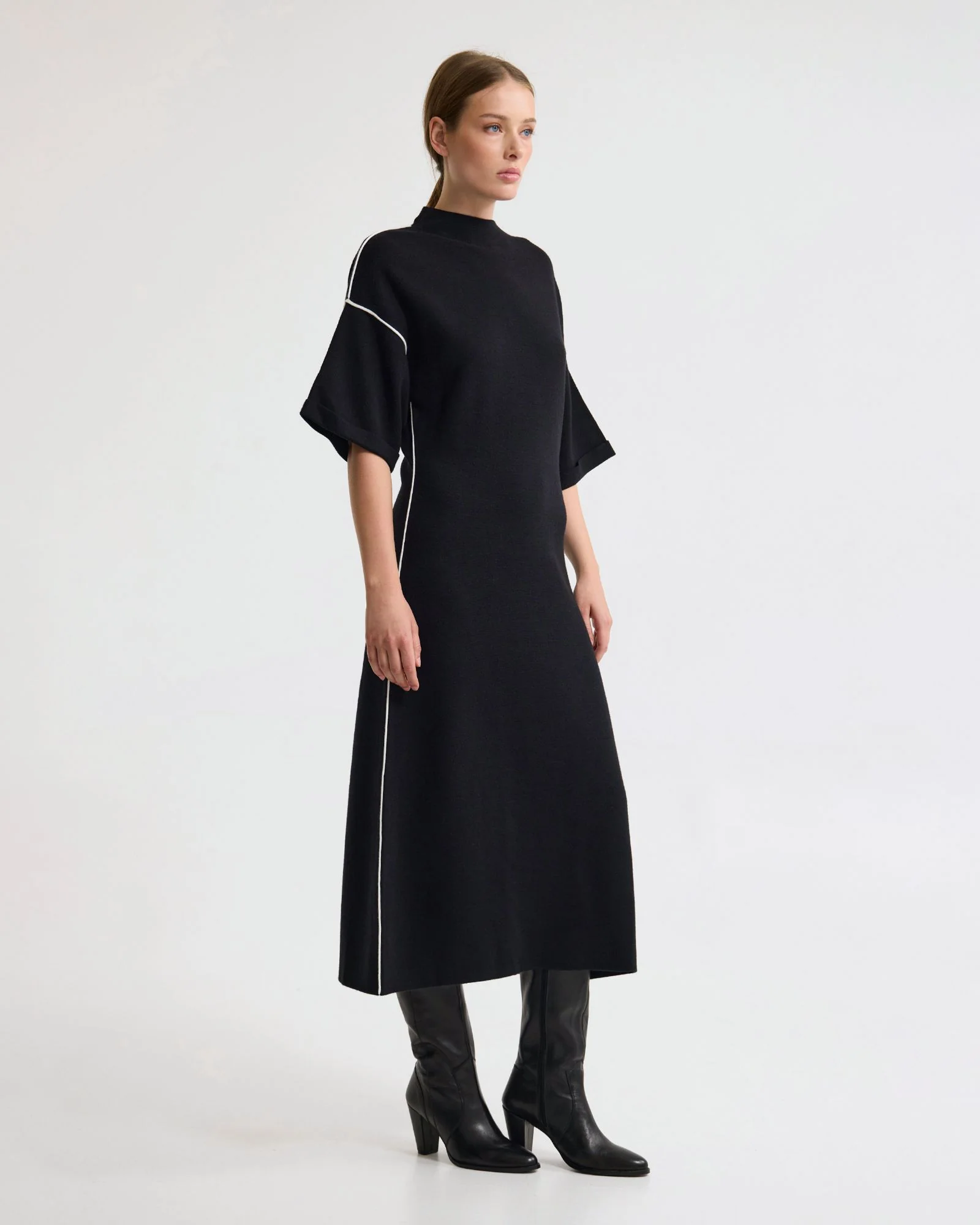 Natalya Knit Contrast Piping Dress - Image 9