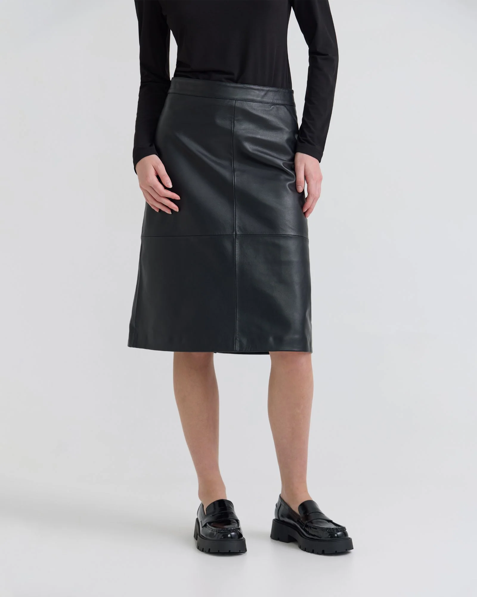 Nina Nappa Leather Skirt - Image 10
