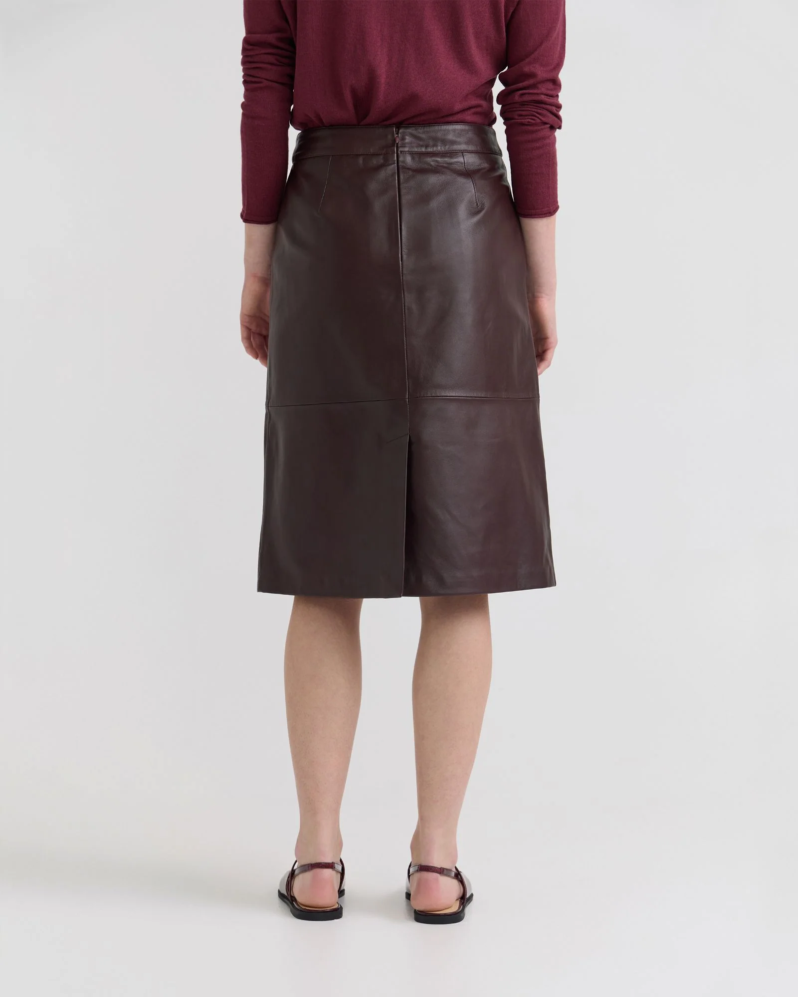 Nina Nappa Leather Skirt - Image 3