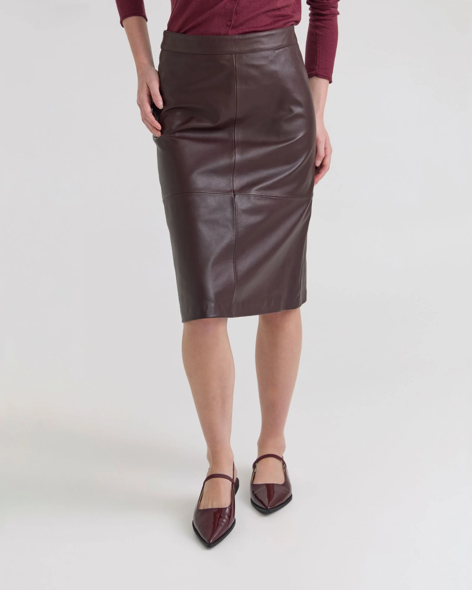 Nina Nappa Leather Skirt - Image 4