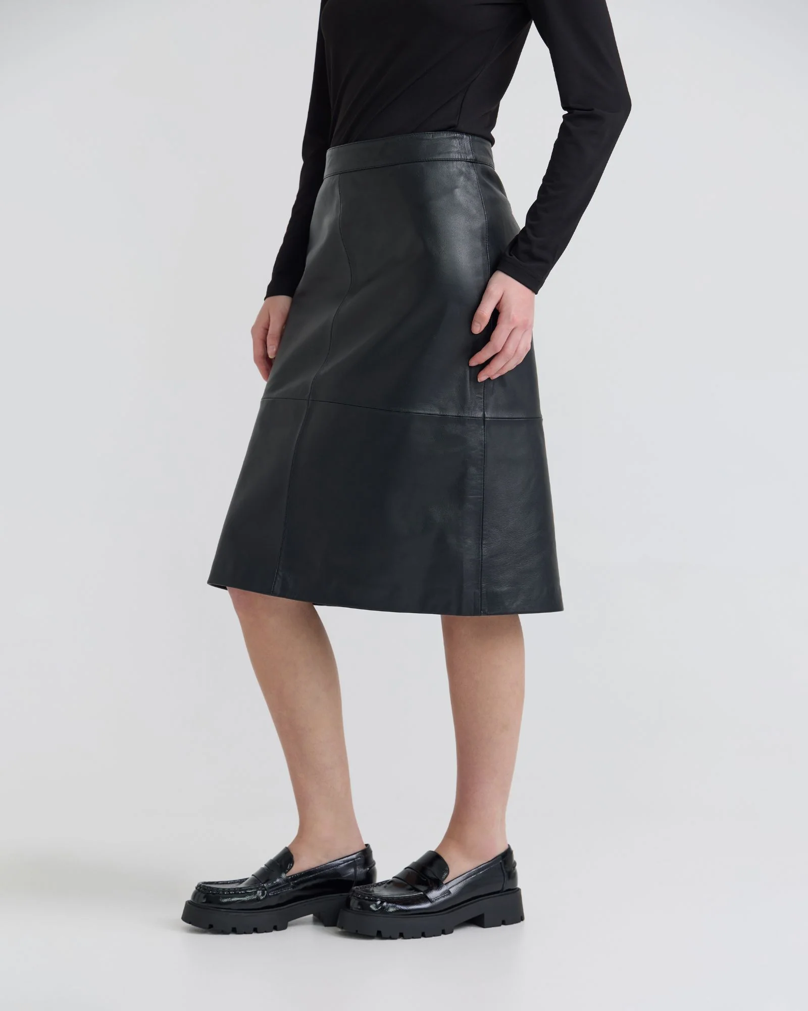 Nina Nappa Leather Skirt - Image 7