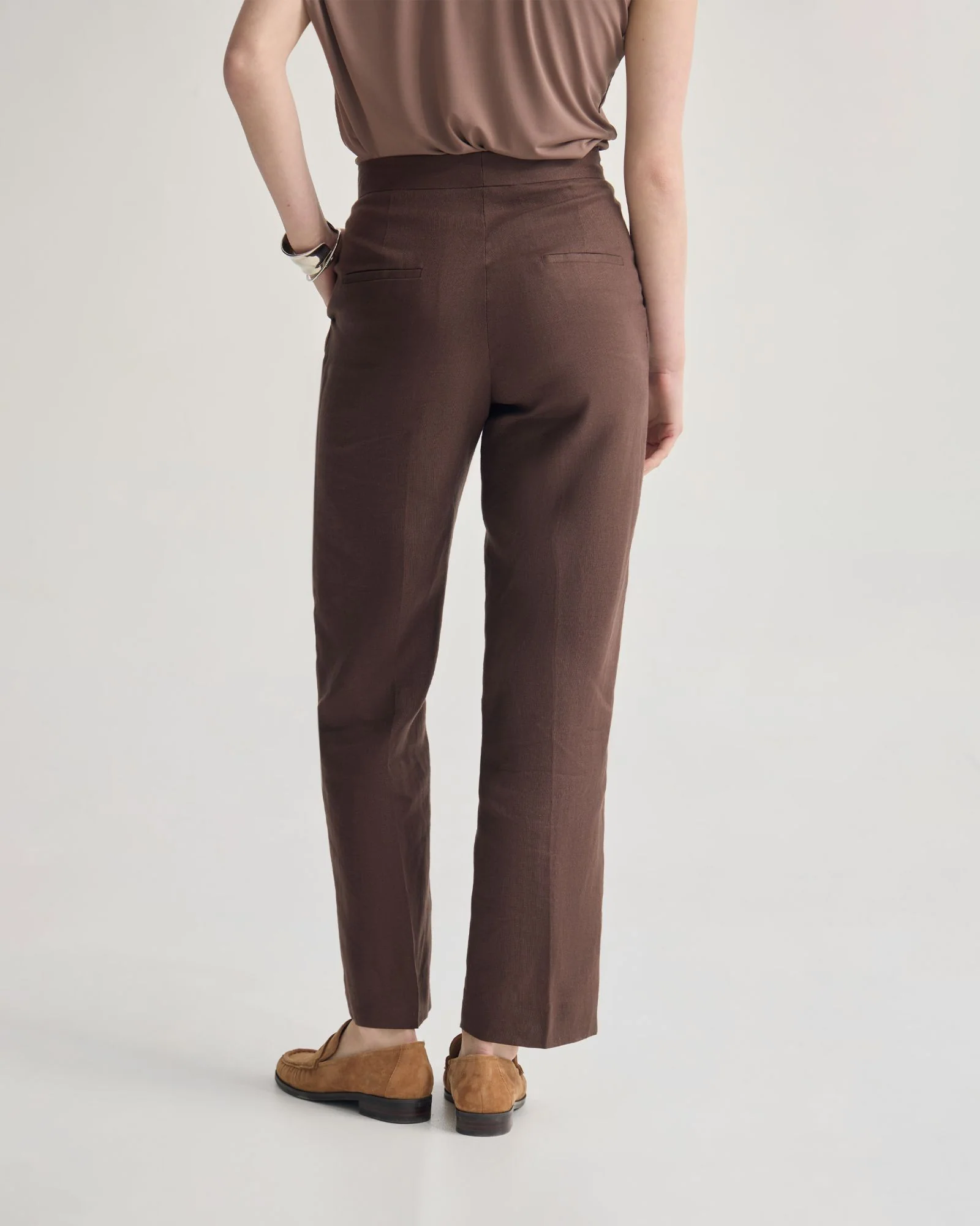 Nina Straight Leg Linen Pant - Image 4