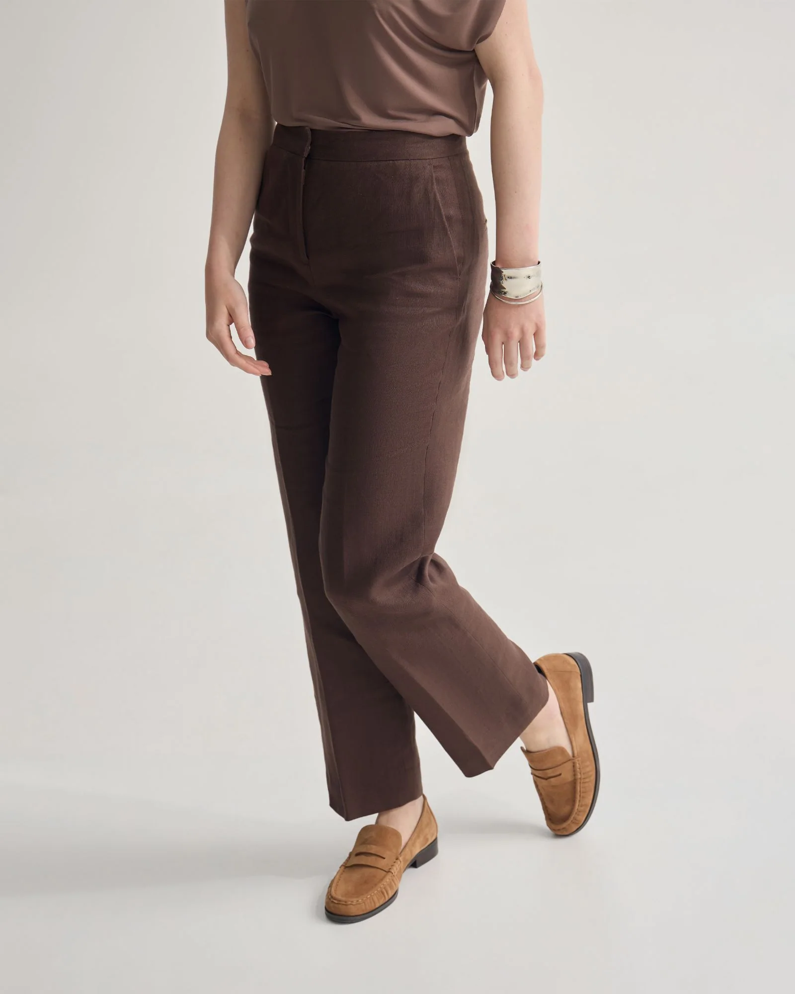Nina Straight Leg Linen Pant - Image 5