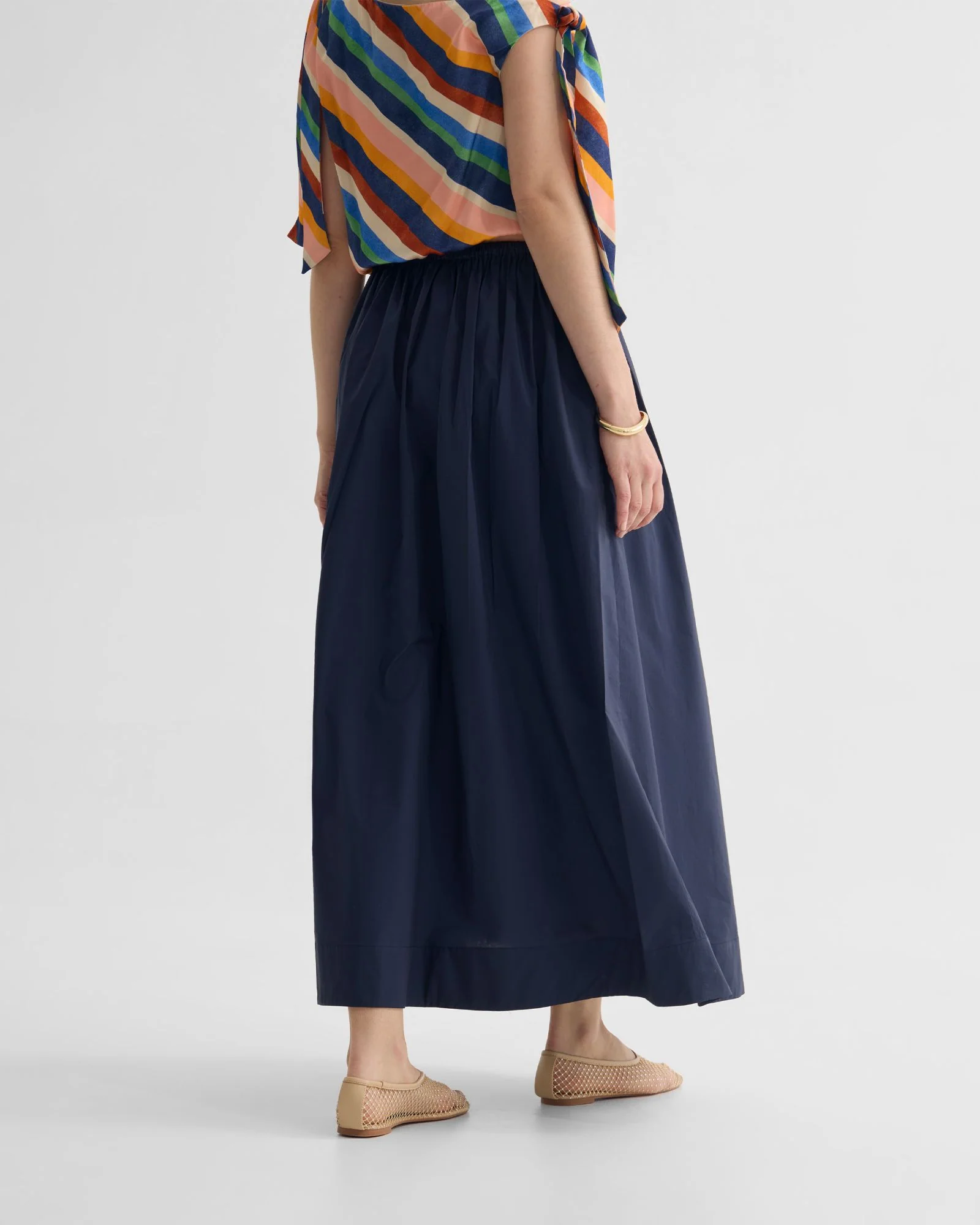 Olive Cotton Maxi Skirt - Image 10