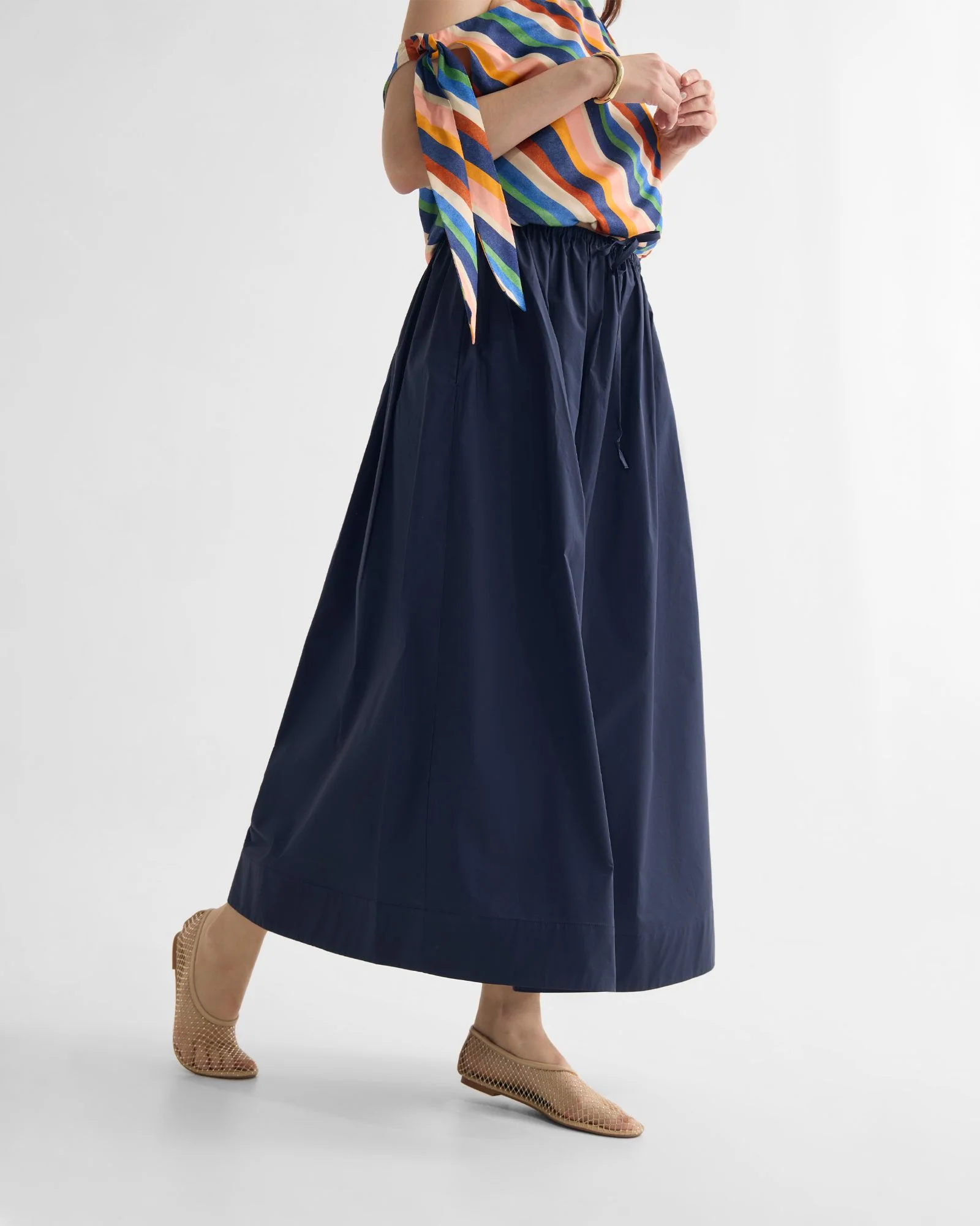 Olive Cotton Maxi Skirt - Image 11