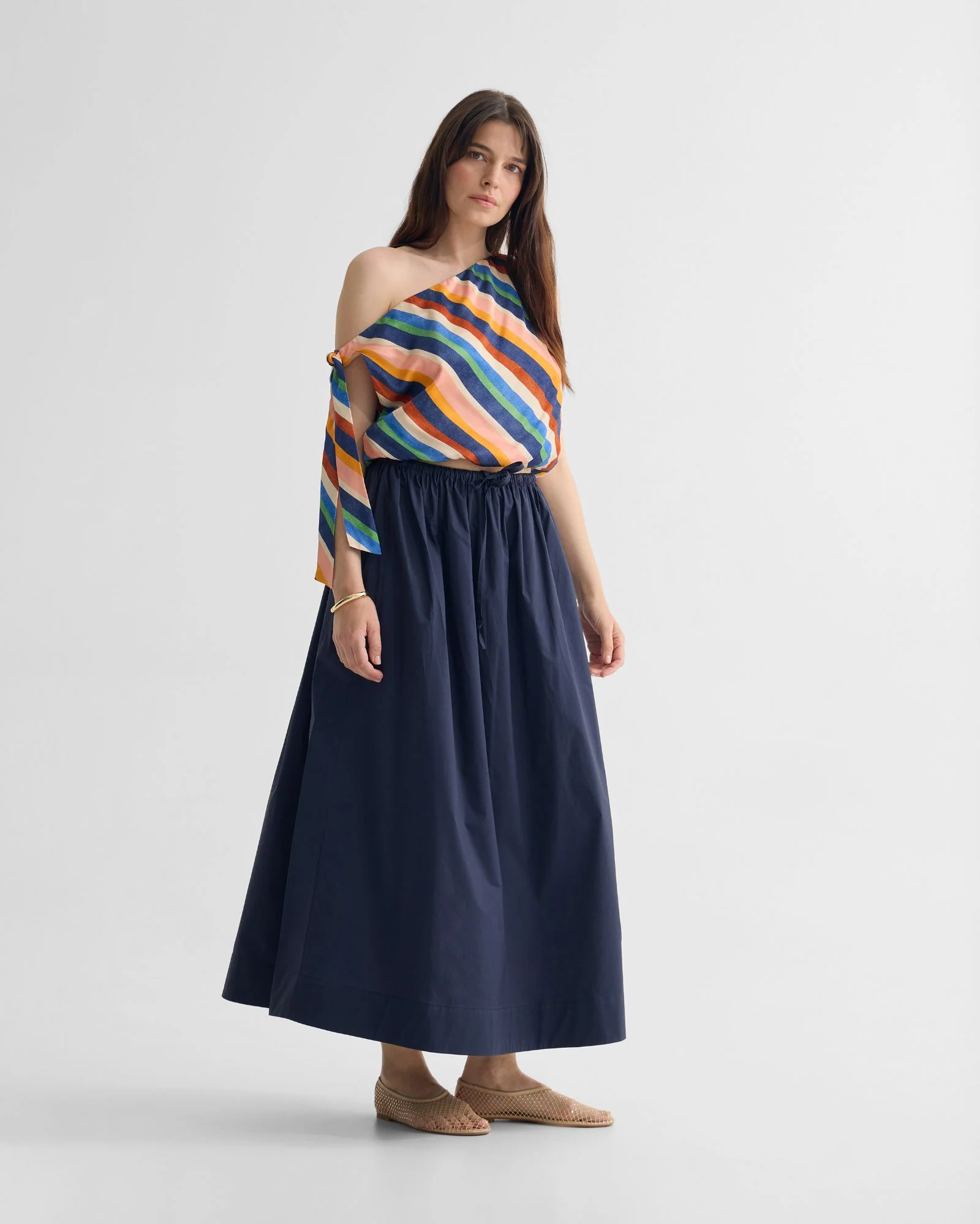 Olive Cotton Maxi Skirt - Image 12