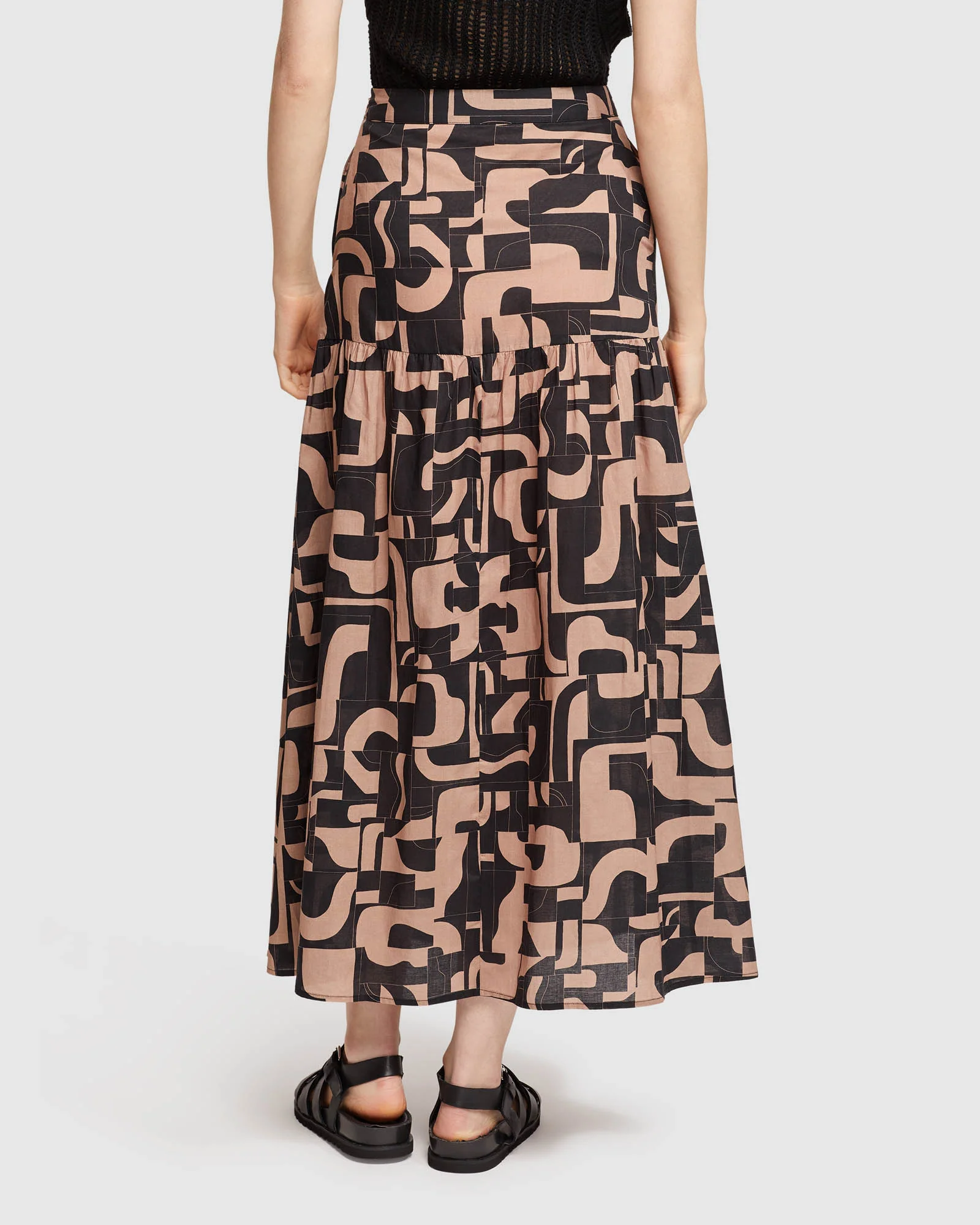 Olivia Geo Print Voile Skirt - Image 3