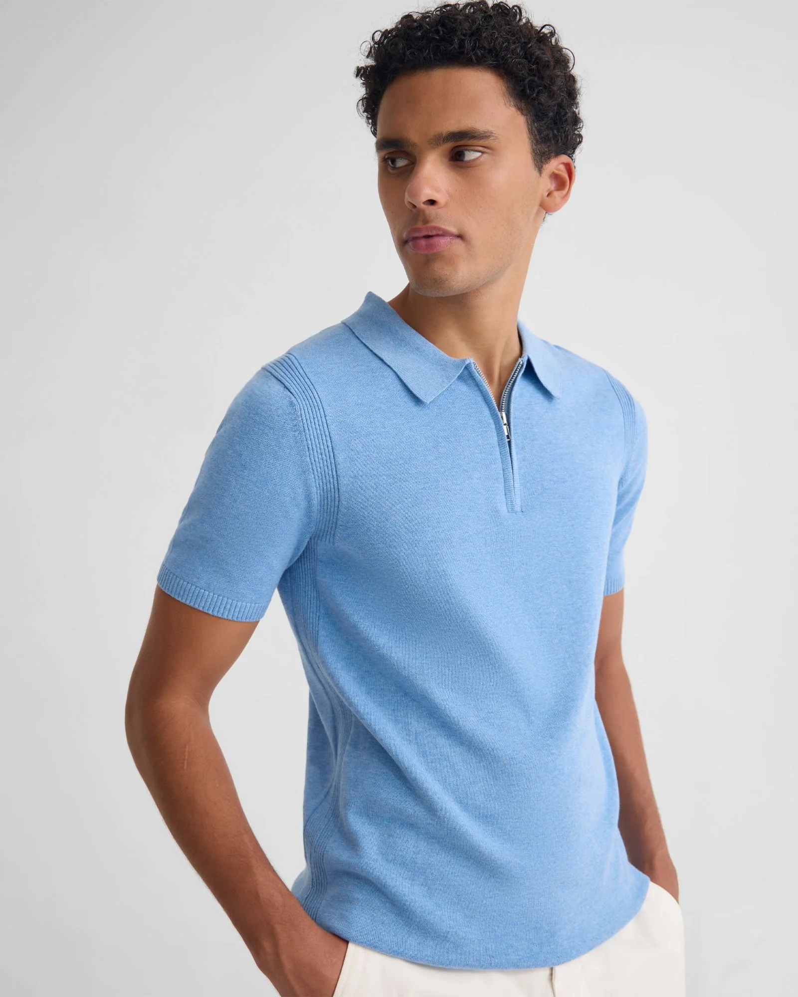 Otis Zip Neck Knitted Polo - Image 5
