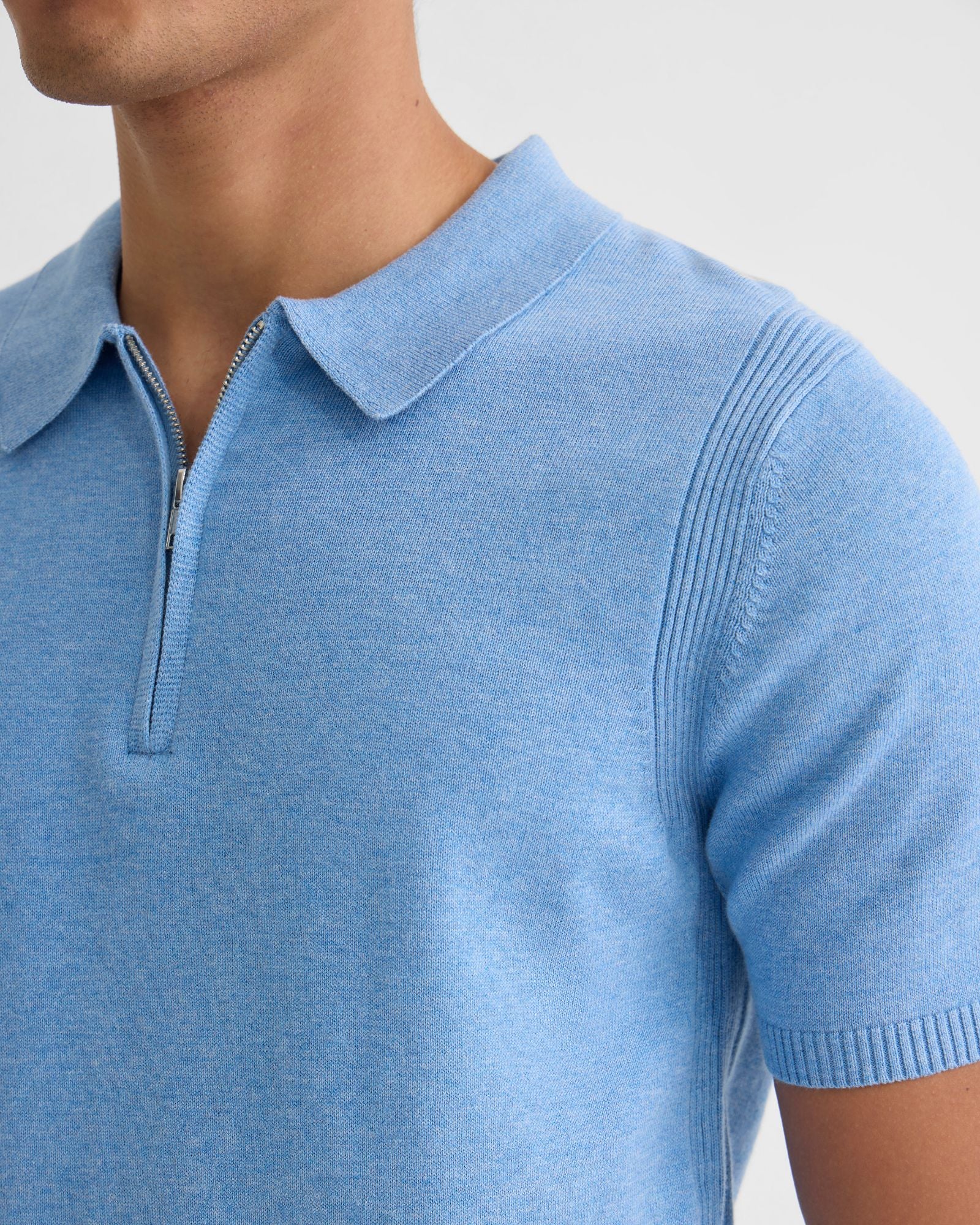 Otis Zip Neck Knitted Polo - Image 7