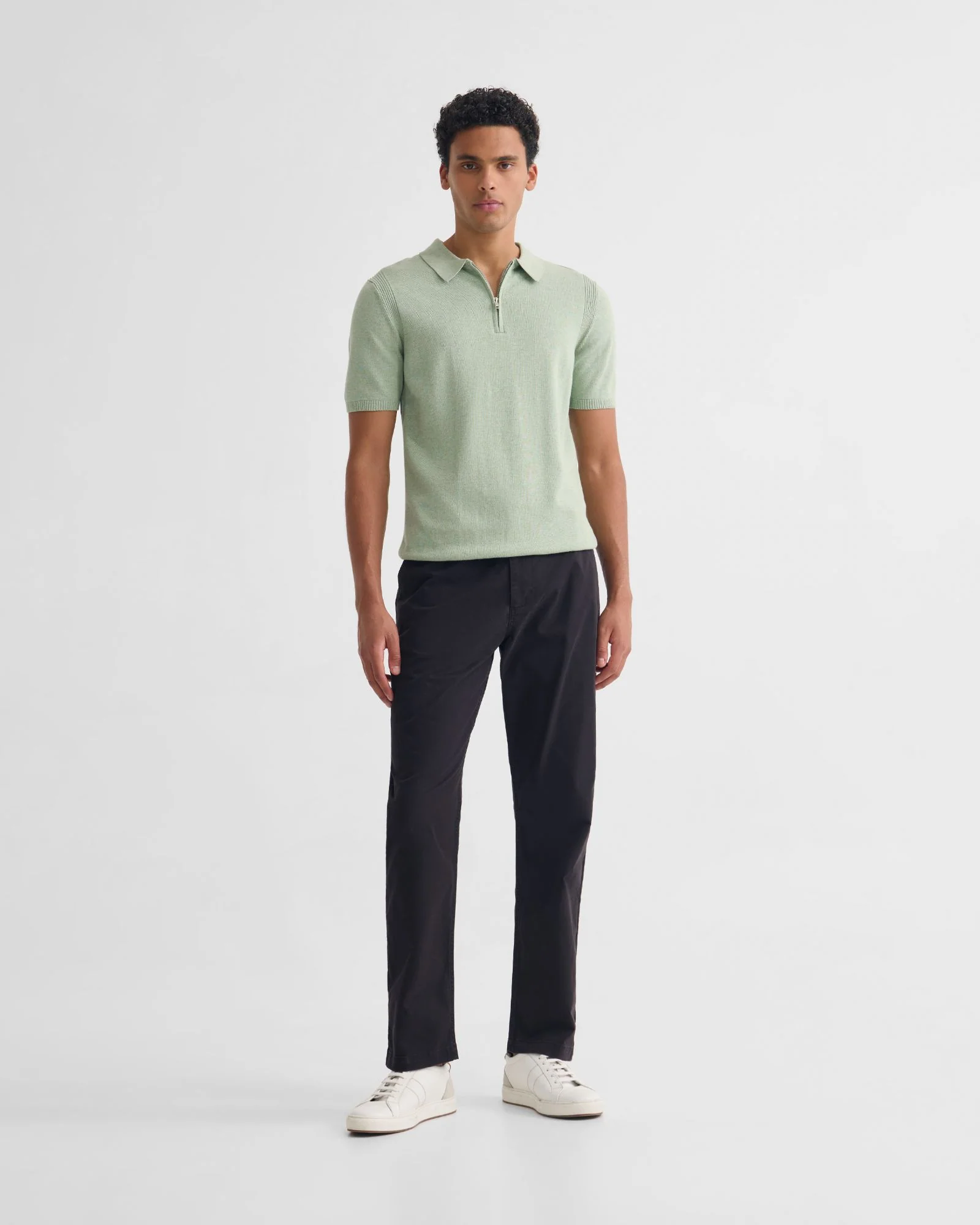 Otis Zip Neck Knitted Polo - Image 8