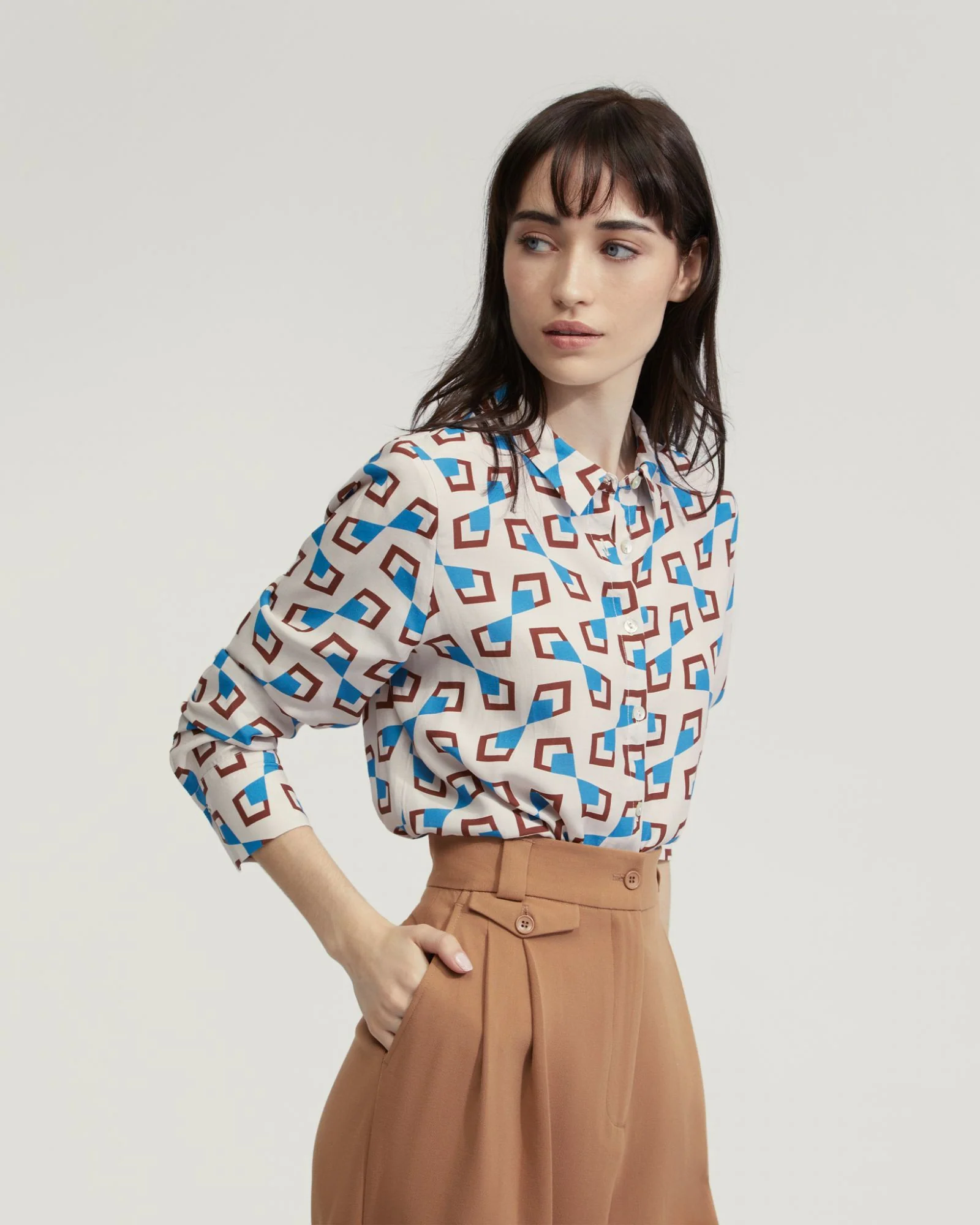Poppy Geo Print Shirt - Image 4