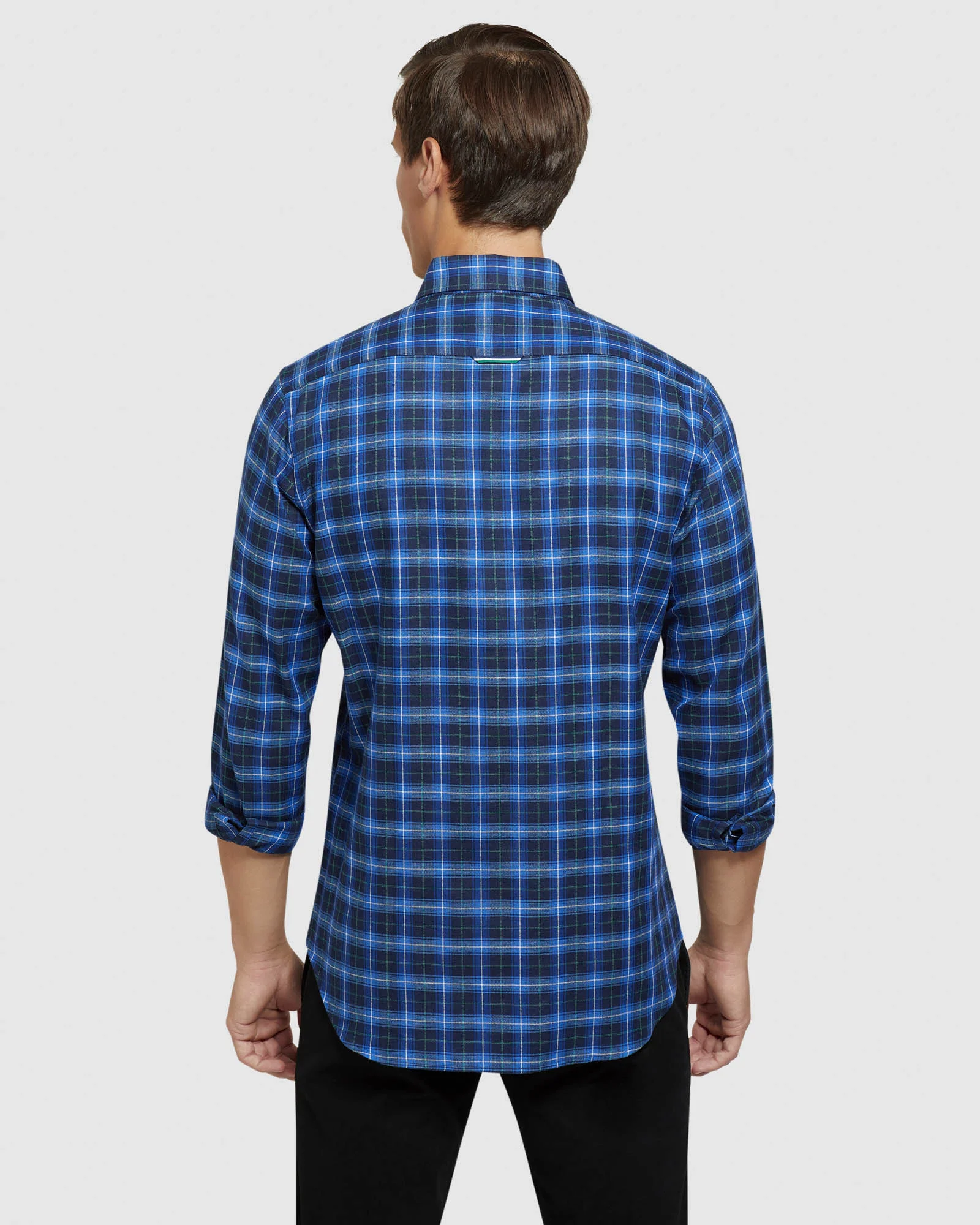 Portland Cttn/Linen Check Regular Shirt - Image 3