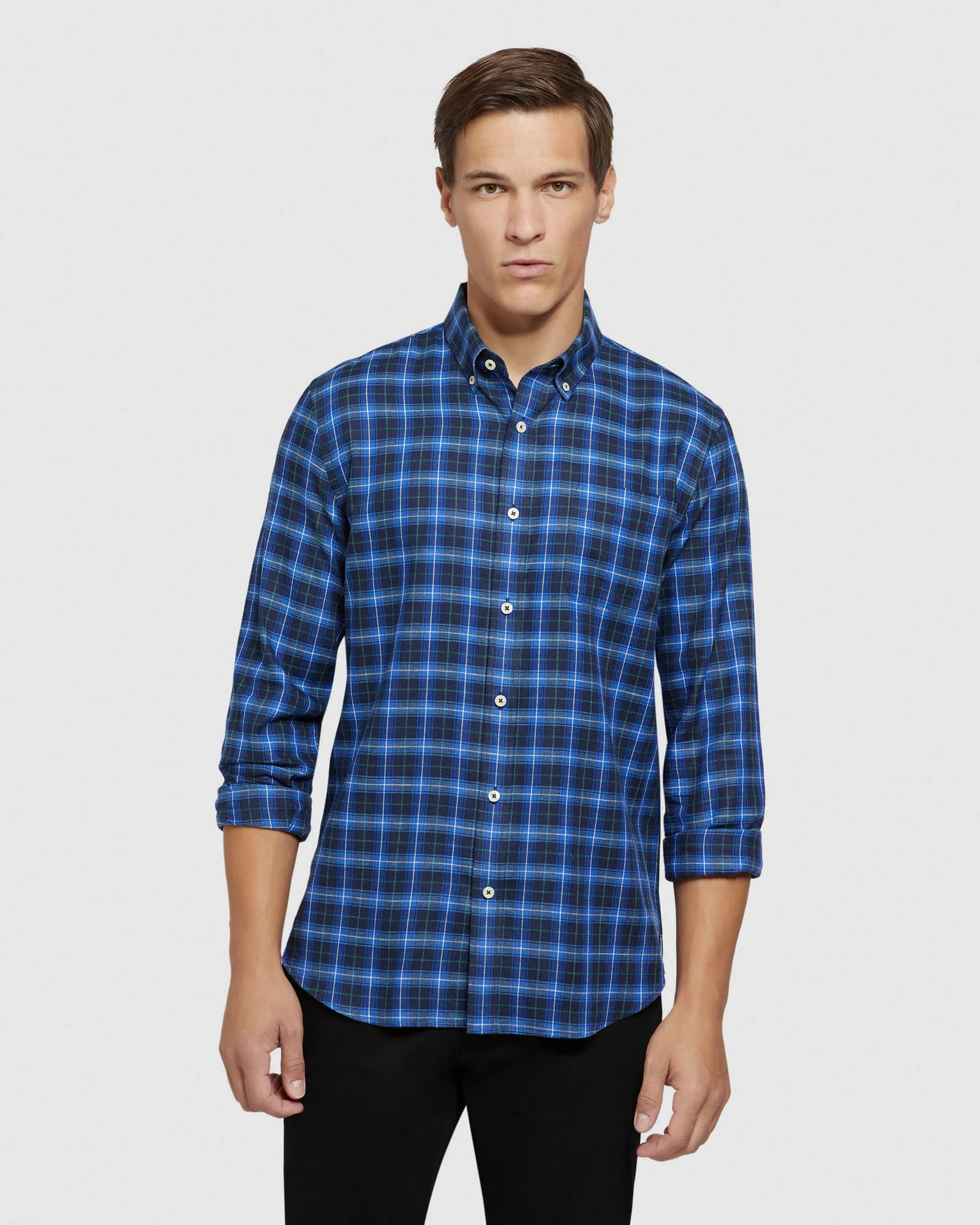 Portland Cttn/Linen Check Regular Shirt - Image 5