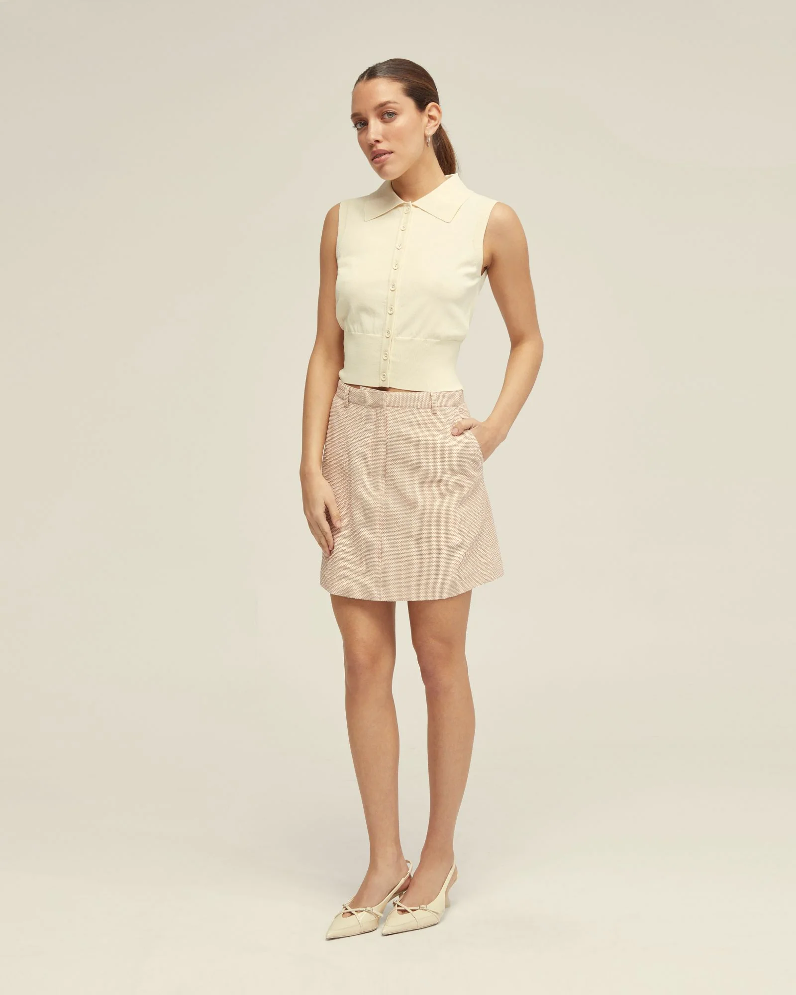 Rae Polo Neck Buttoned Knit Top - Image 7
