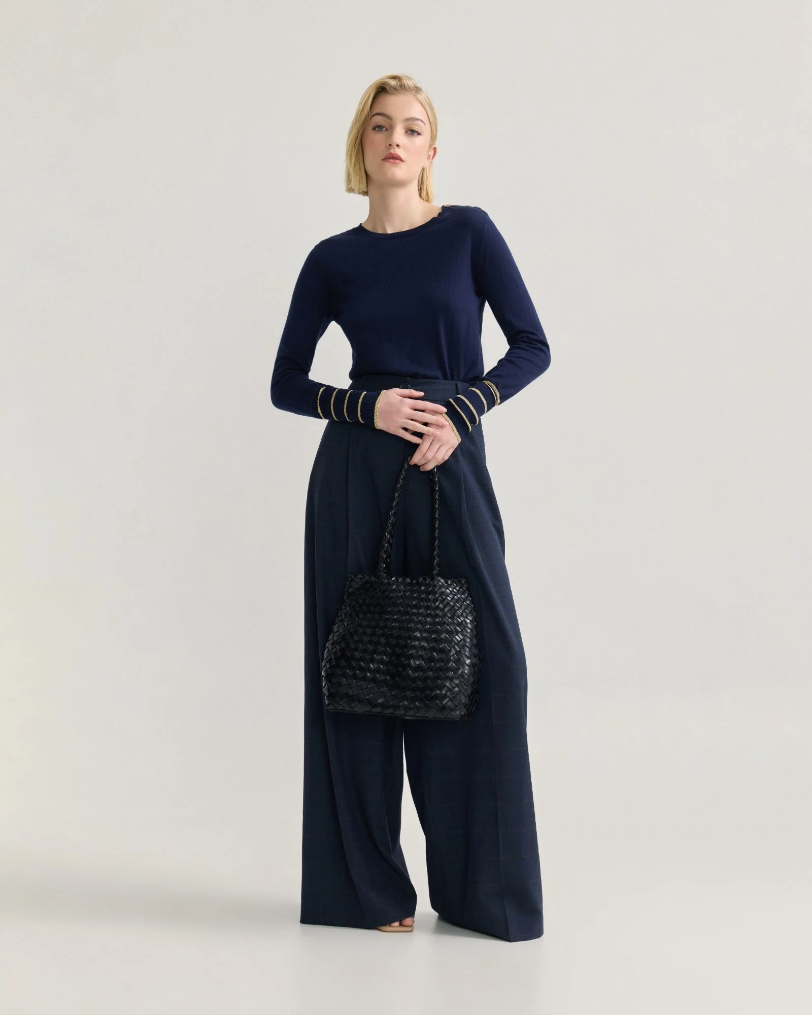 Raven Metallic Stripe Knit