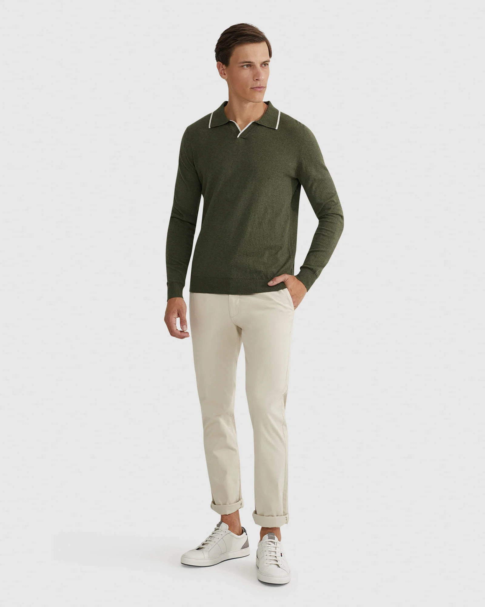 Reiss Tipping Collar Long Sleeve Polo - Image 7