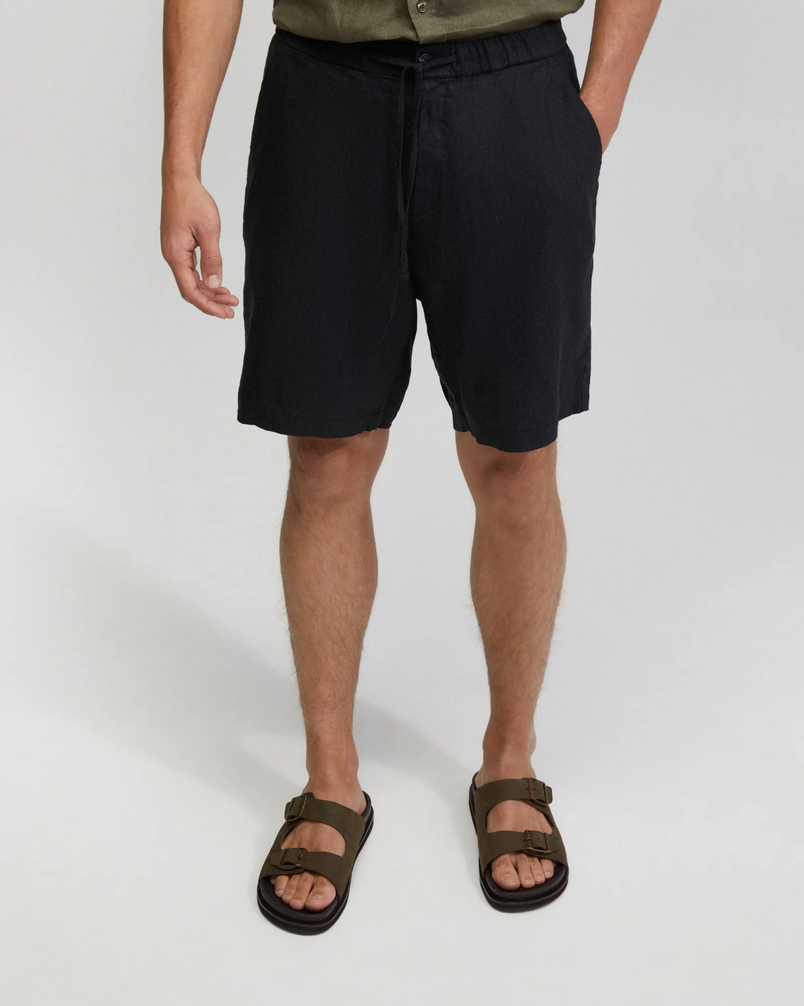 Rocco Zip Front Linen Blnd Shorts - Image 10
