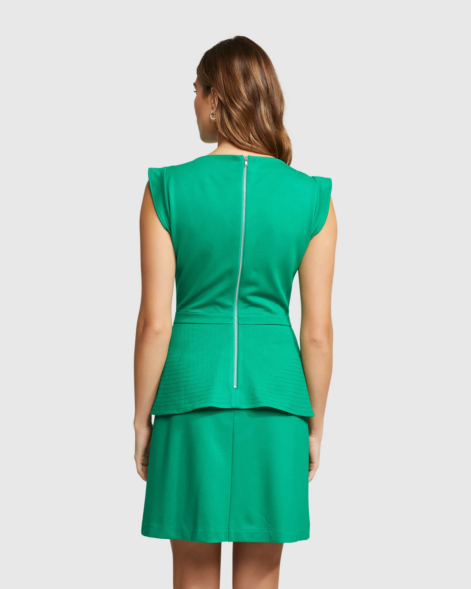 Rosa Peplum Ponti Dress - Image 3