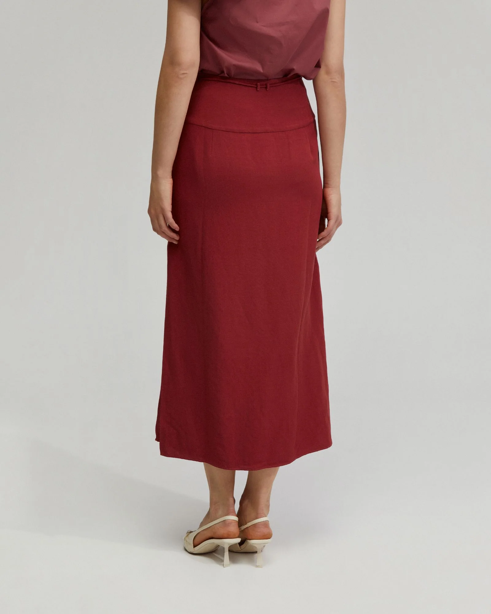 Rose Linen Blend Skirt - Image 10