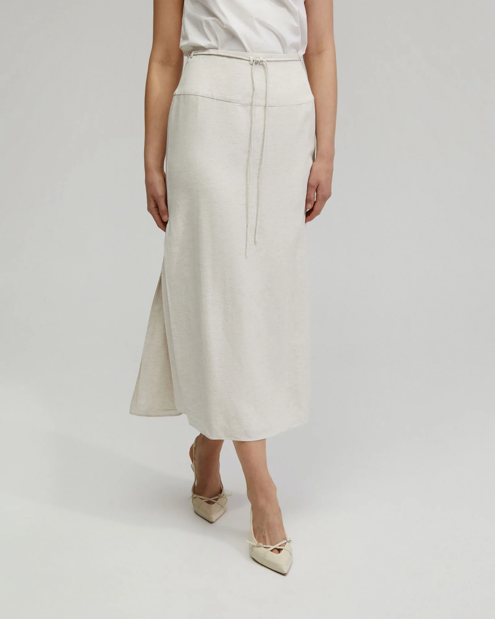 Rose Linen Blend Skirt - Image 14