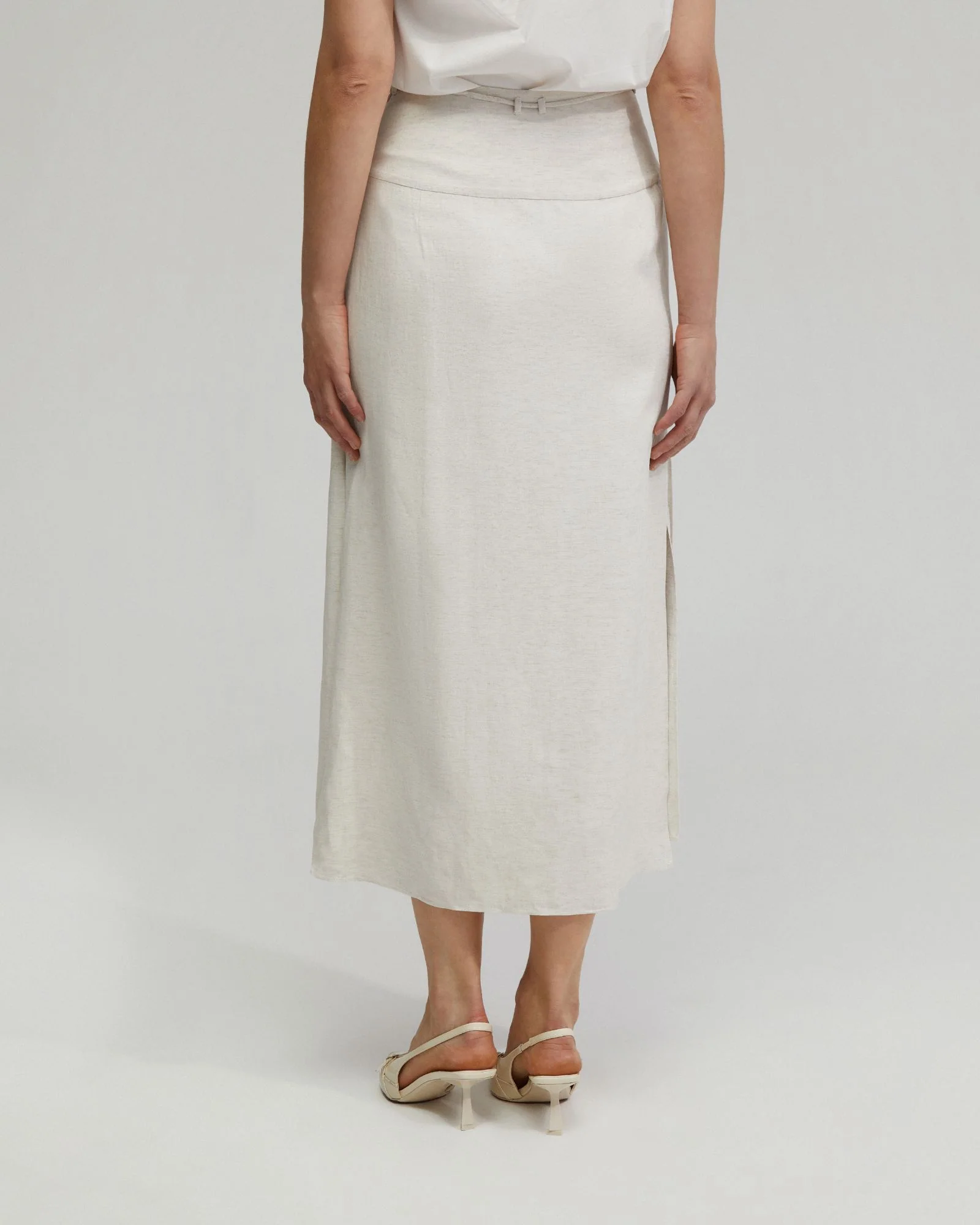 Rose Linen Blend Skirt - Image 16