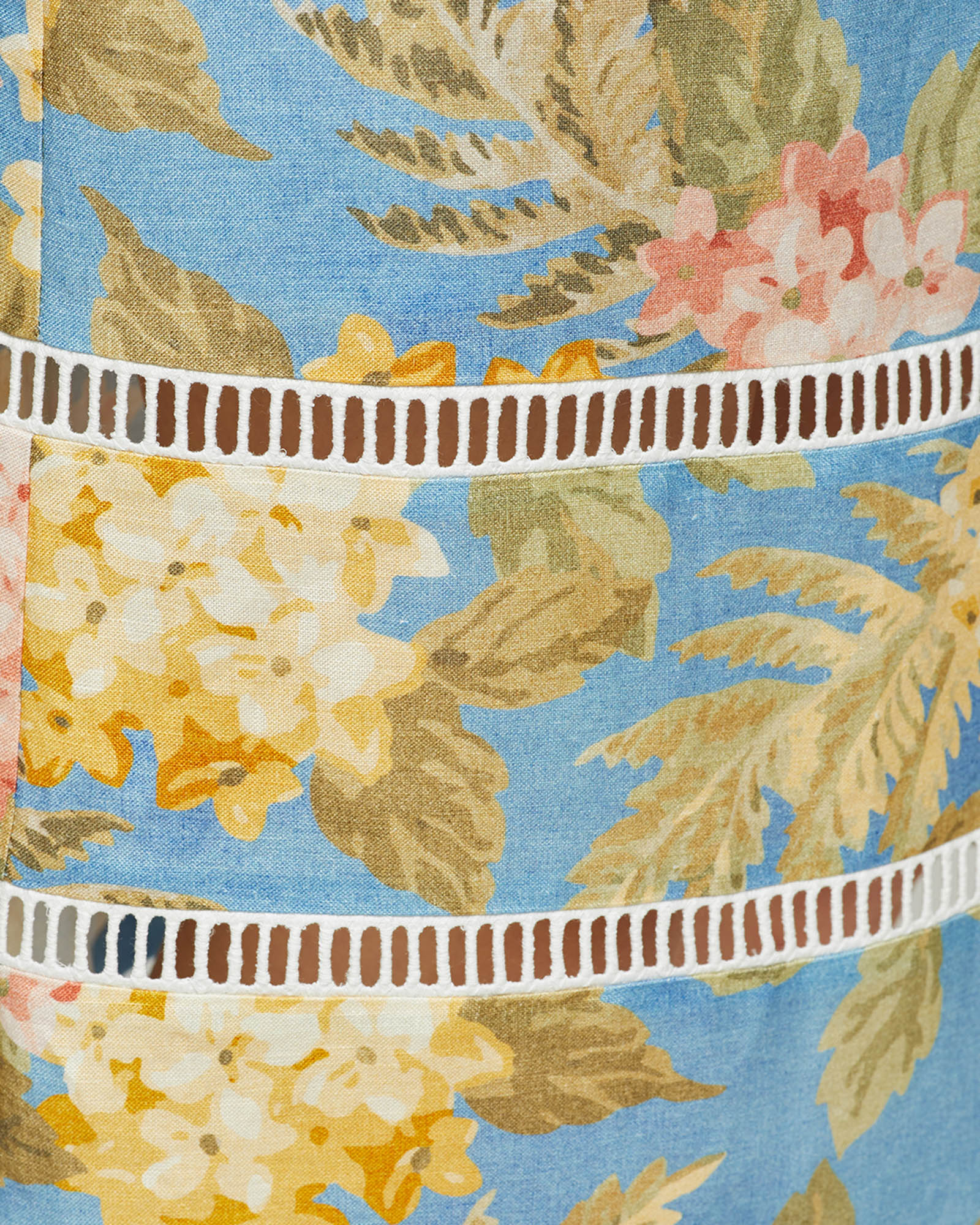 Rose Tropical Print Linen Skirt - Image 6