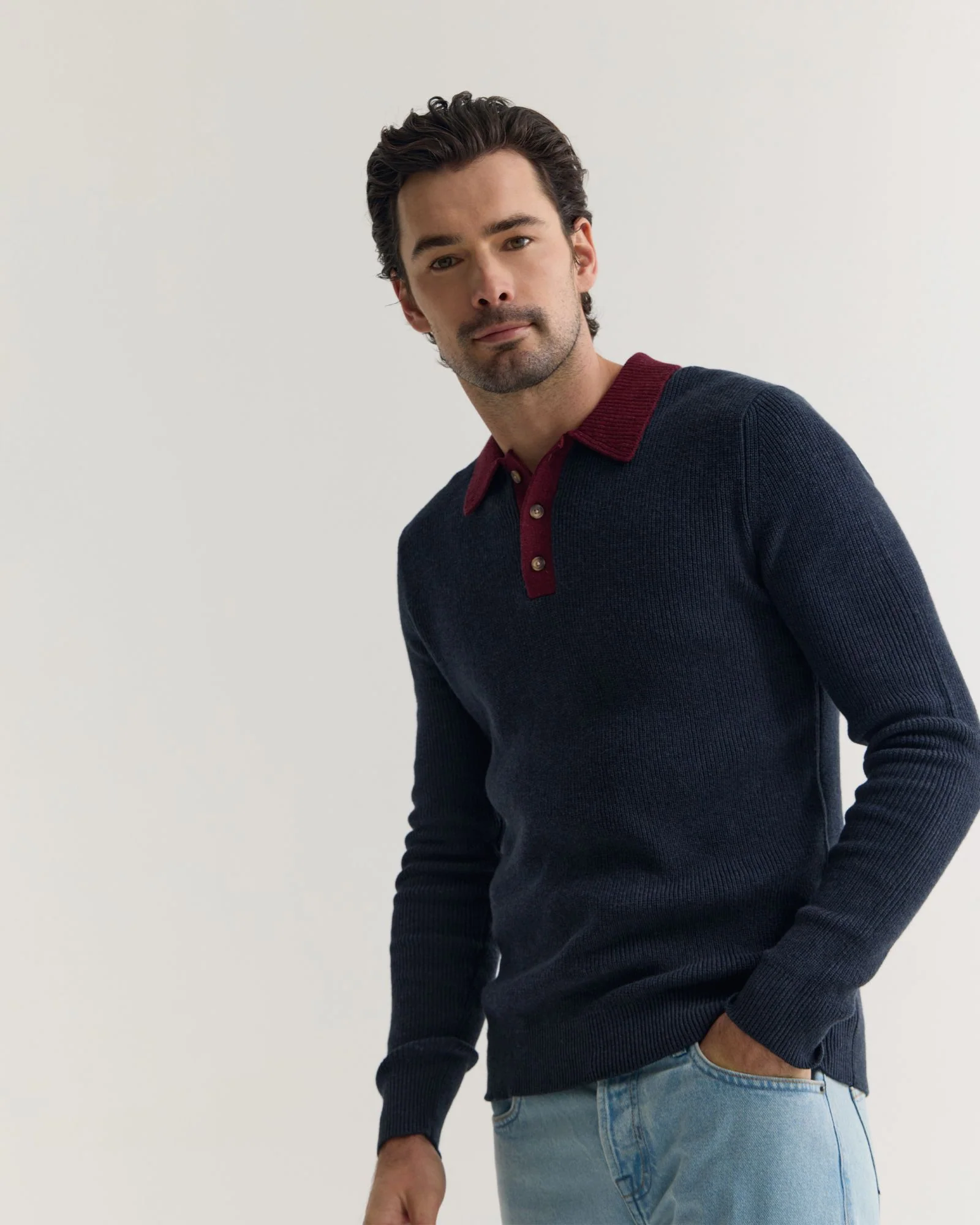 Sam Contrast Collar Knit