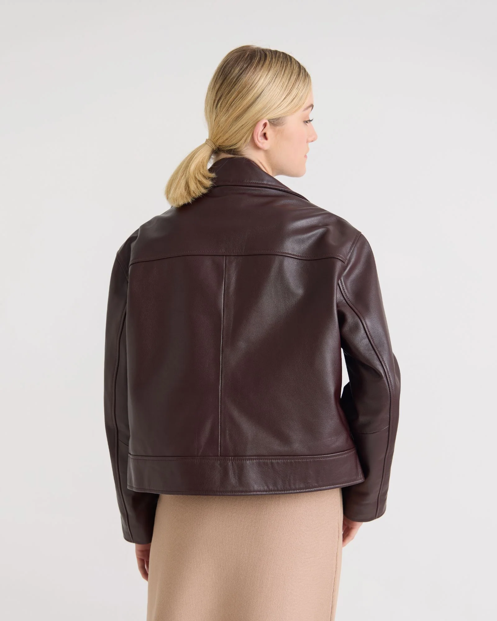 Sasha Biker Leather Jacket - Image 3