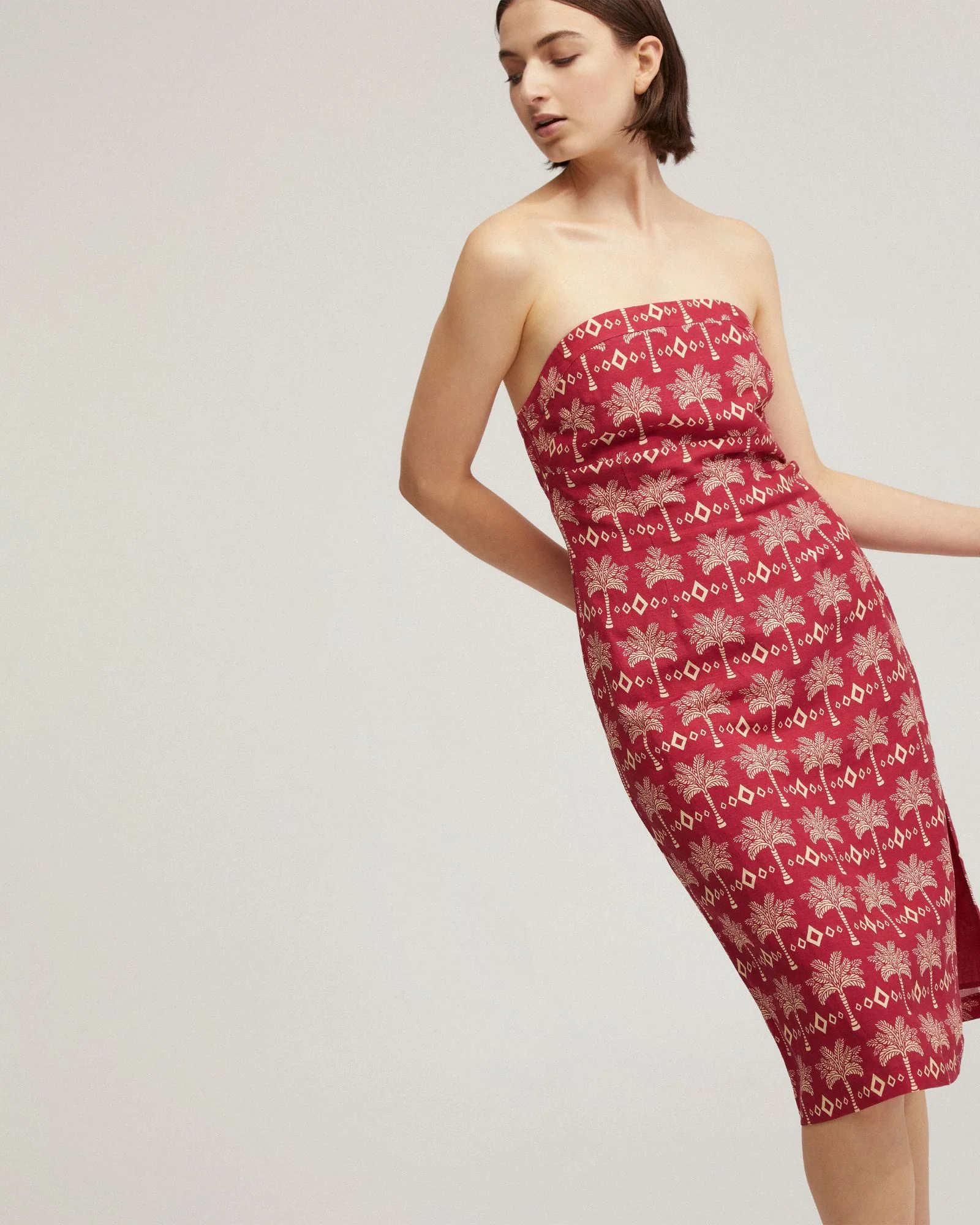 Scala Strapless Printed Dress - Image 4