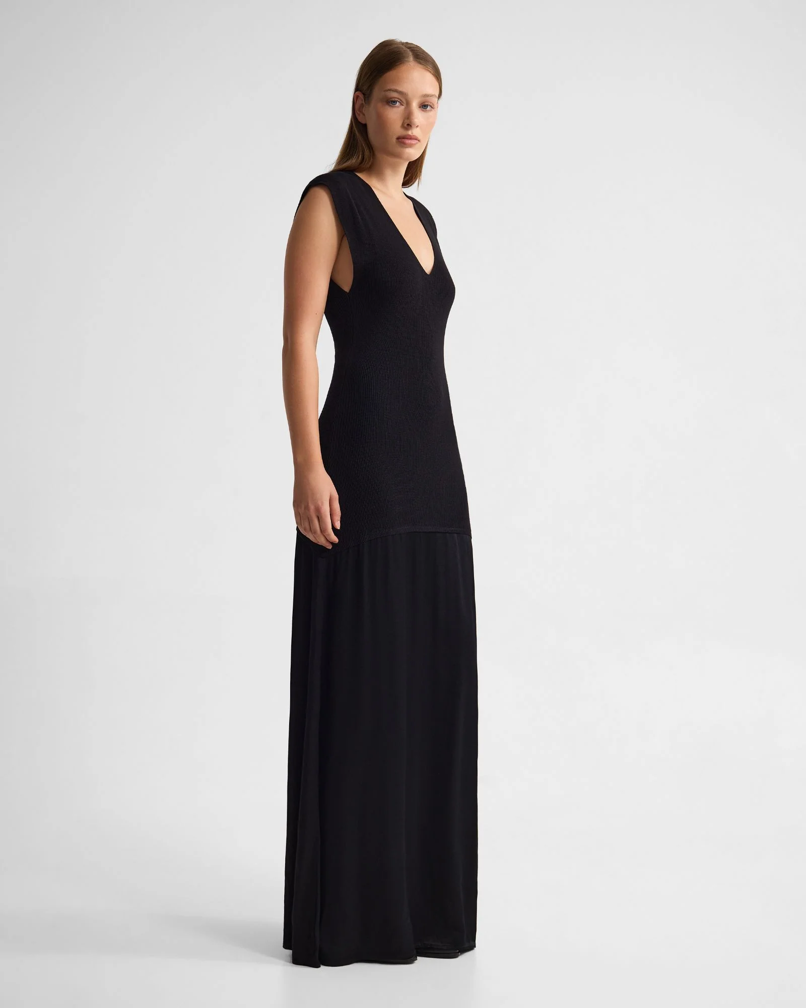 Sydney Knit Dress With Woven Skirt - Image 2