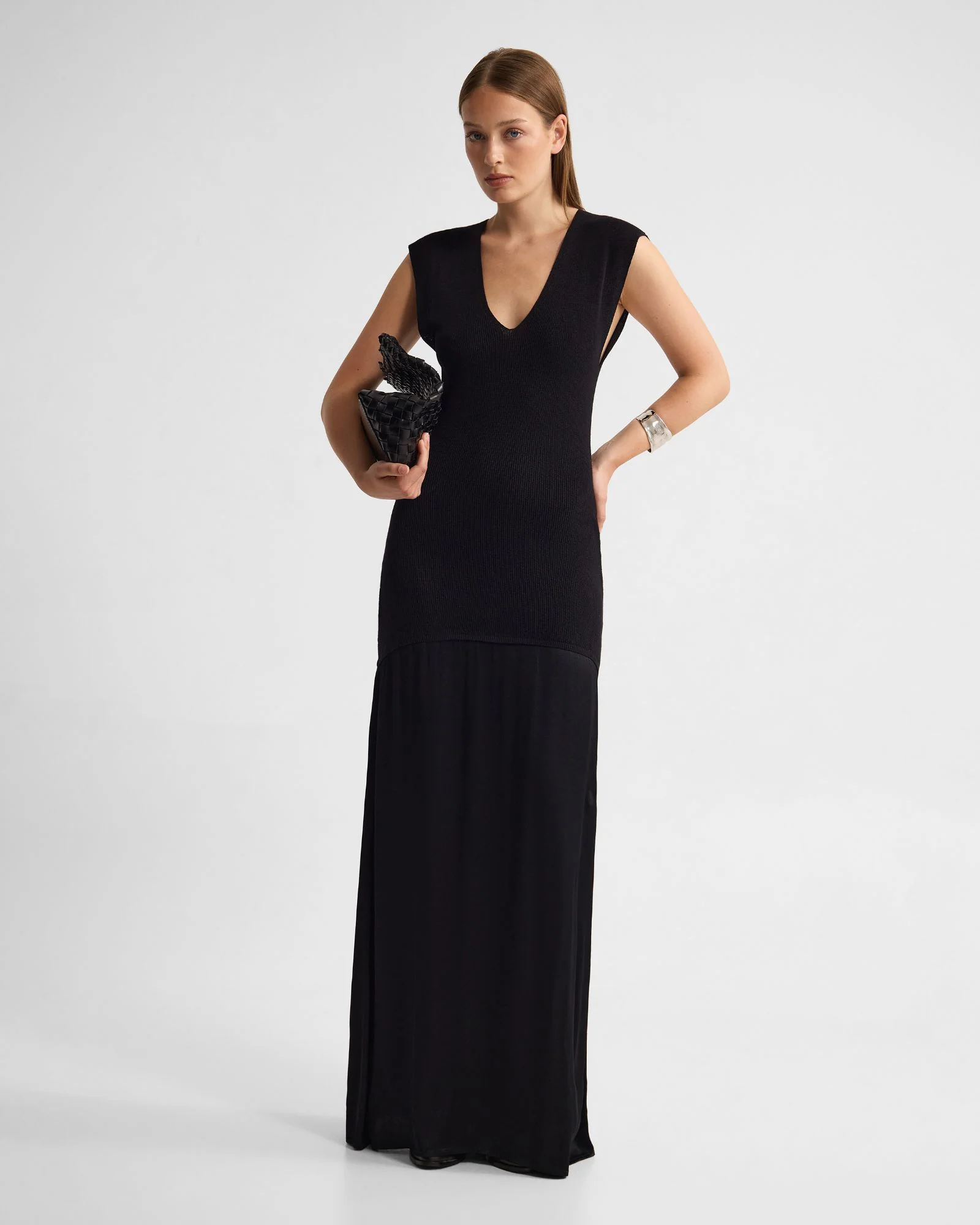 Sydney Knit Dress With Woven Skirt - Image 7