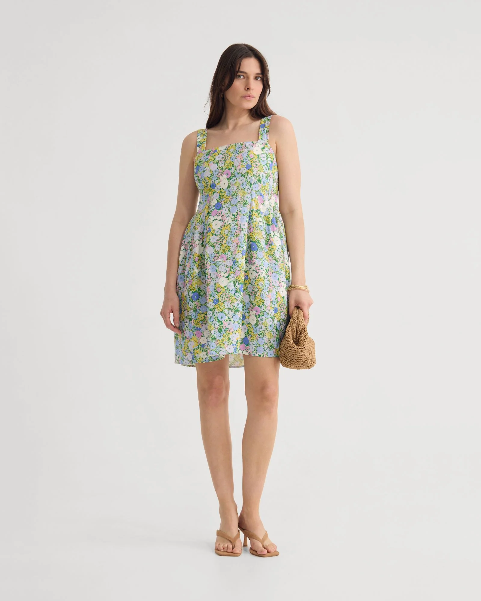 Terra Ditsy Floral Linen Dress