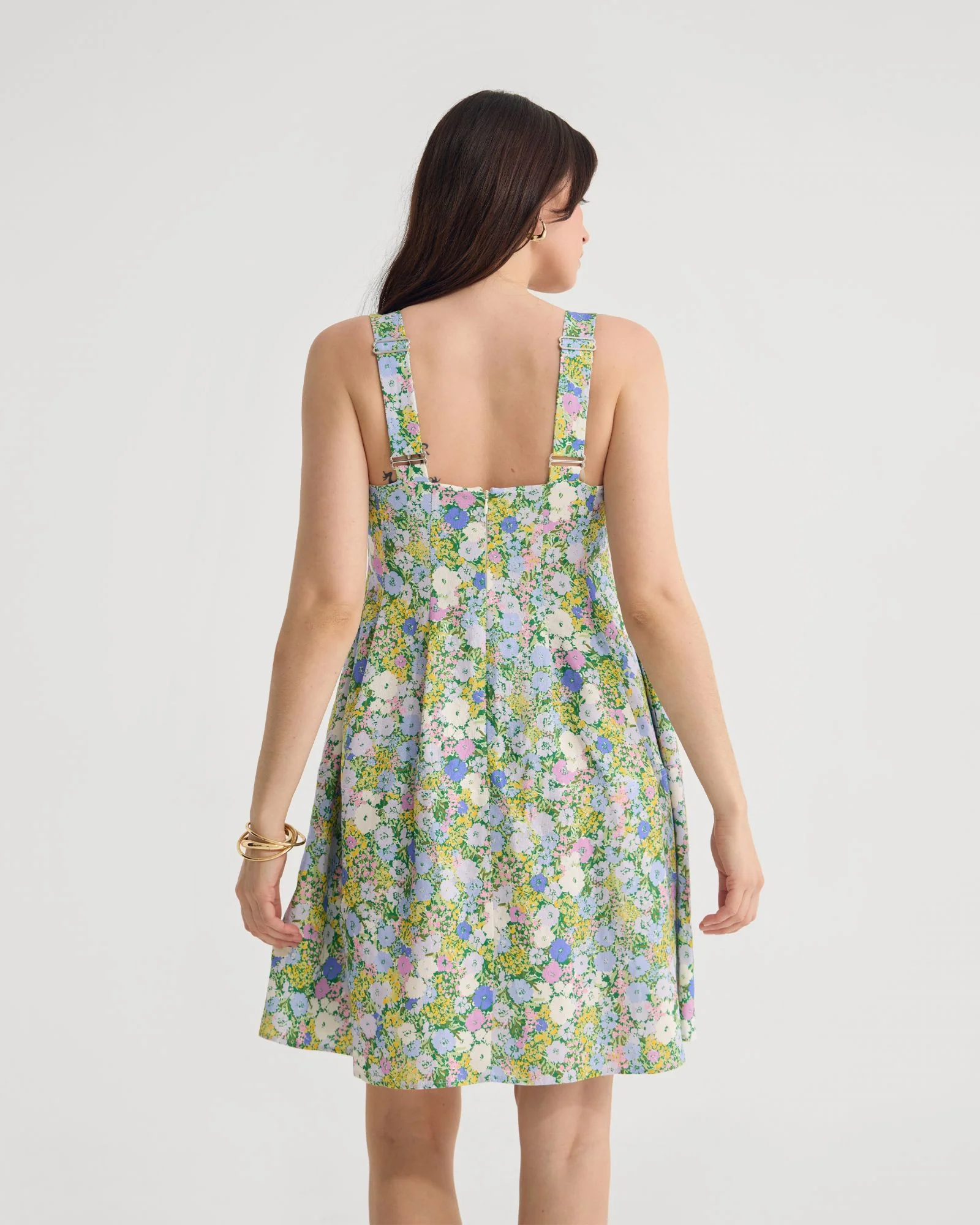 Terra Ditsy Floral Linen Dress - Image 3