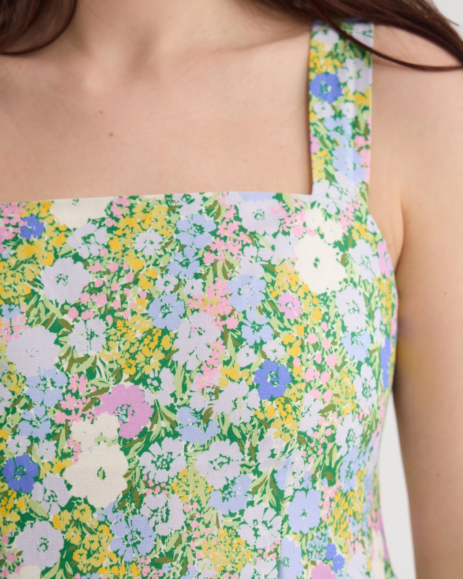 Terra Ditsy Floral Linen Dress - Image 6