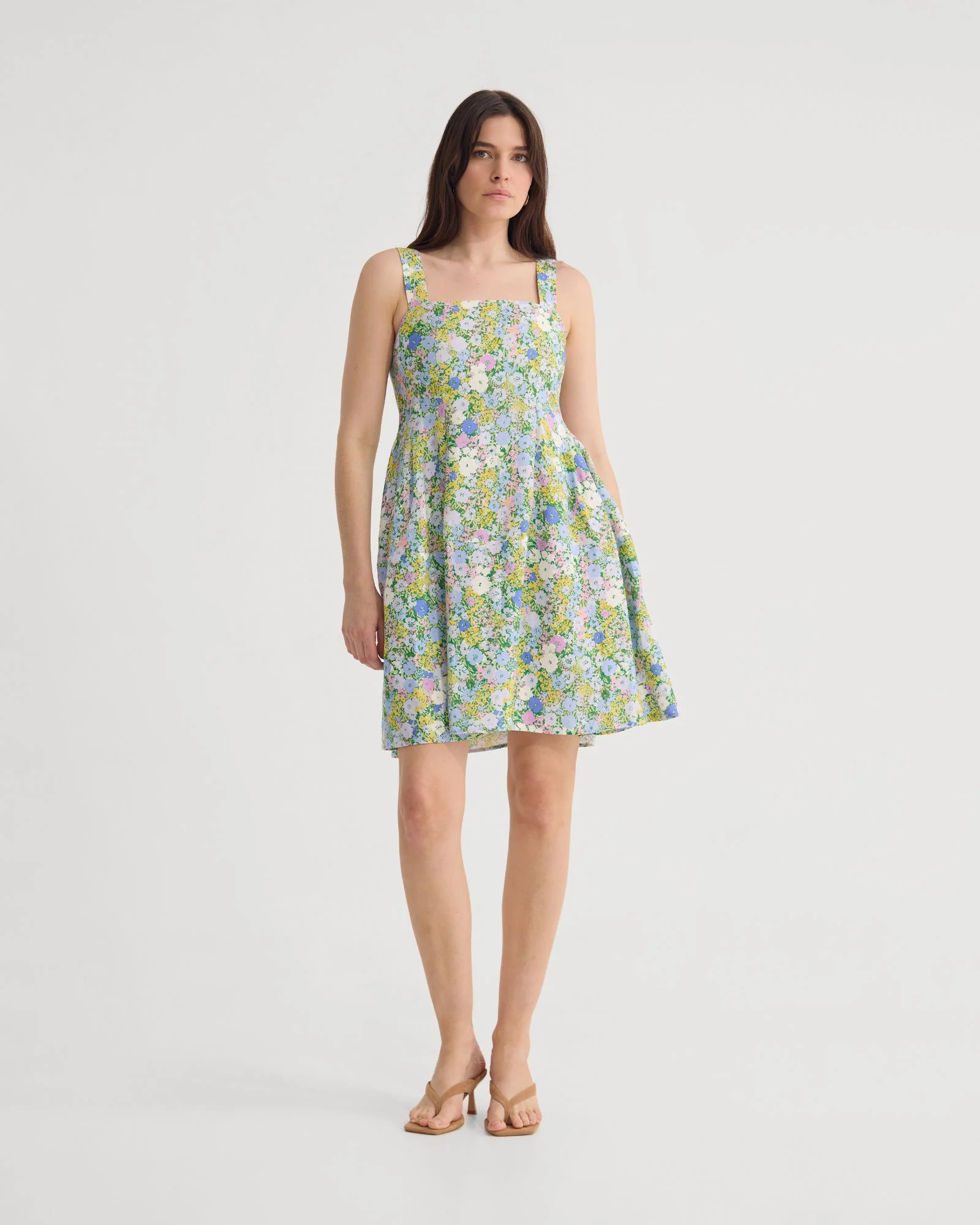 Terra Ditsy Floral Linen Dress - Image 7