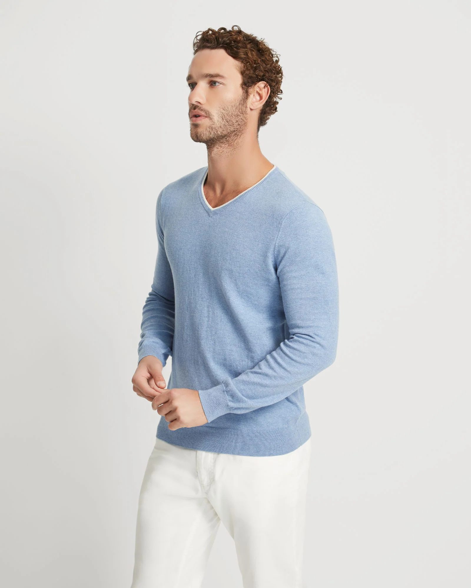 Tipping V-Neck Knitted Top - Image 2