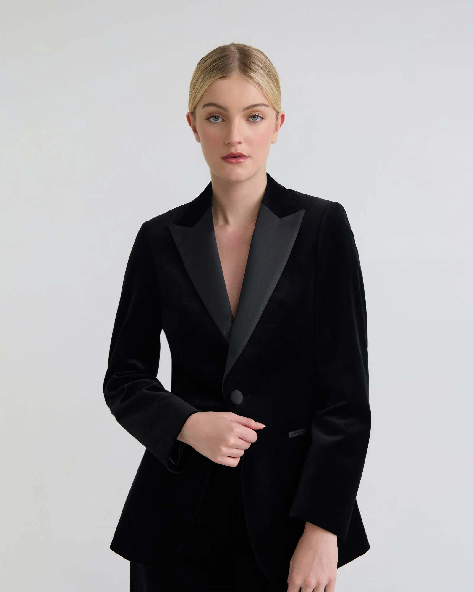 Trixie Stretch Velvet Blazer - Image 5