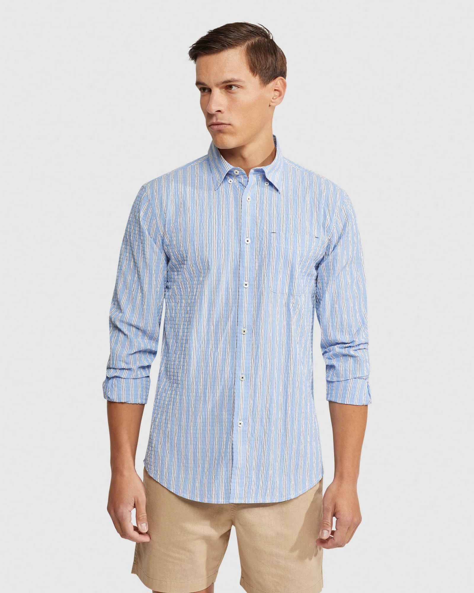 Uxbridge Seersckr Striped Shirt