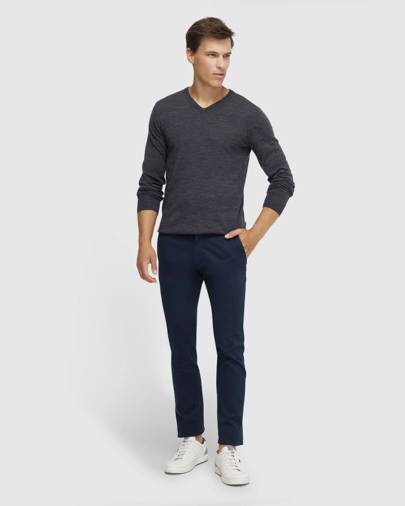 V-Neck Pure Merino Wool Knit - Image 19