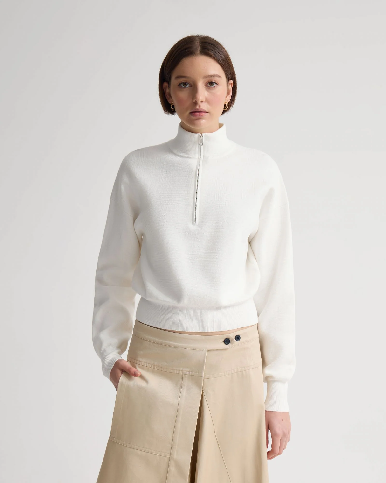 Victoria Crop Zip Neck Knit - Image 11