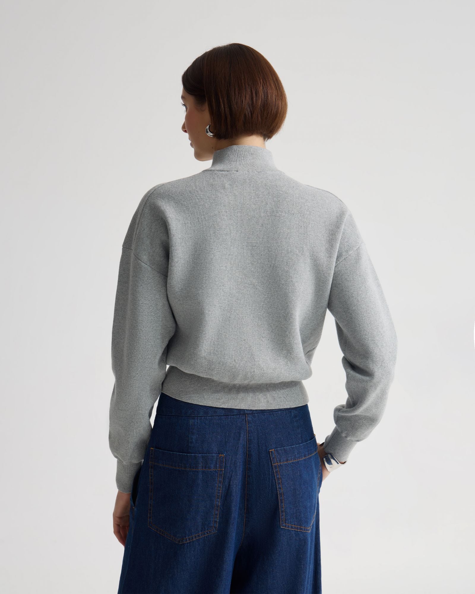 Victoria Crop Zip Neck Knit - Image 3