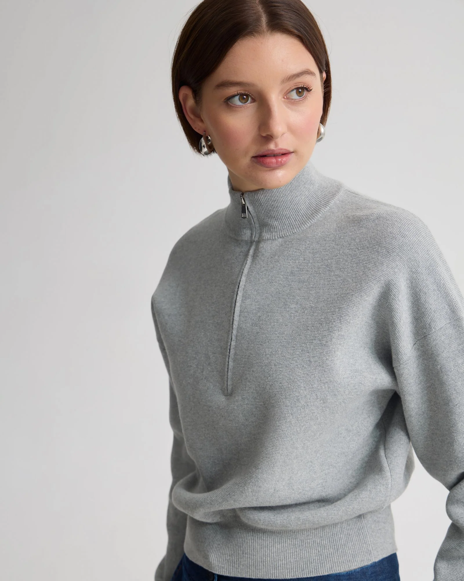 Victoria Crop Zip Neck Knit - Image 4