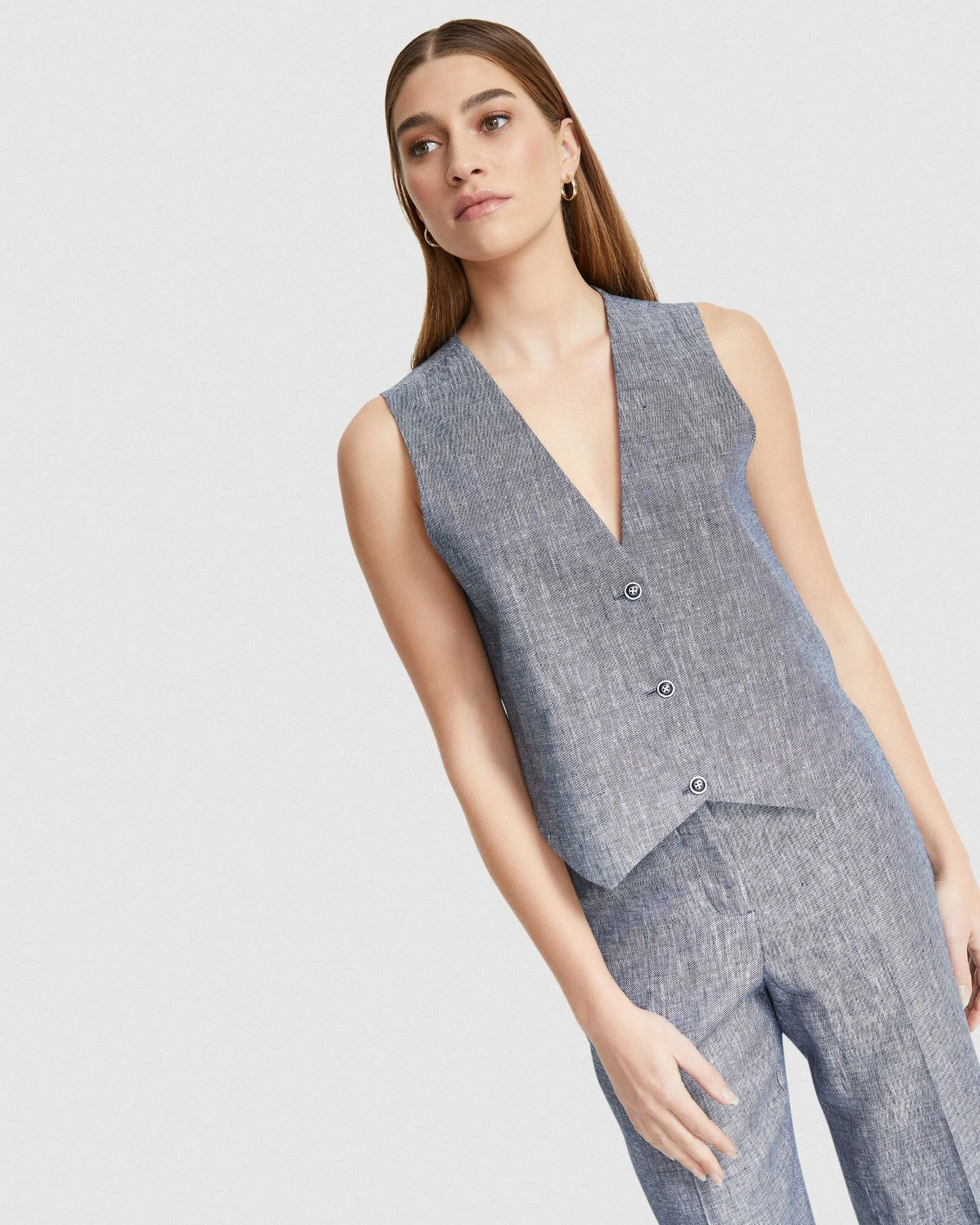Vienna Linen Twill Waistcoat - Image 4