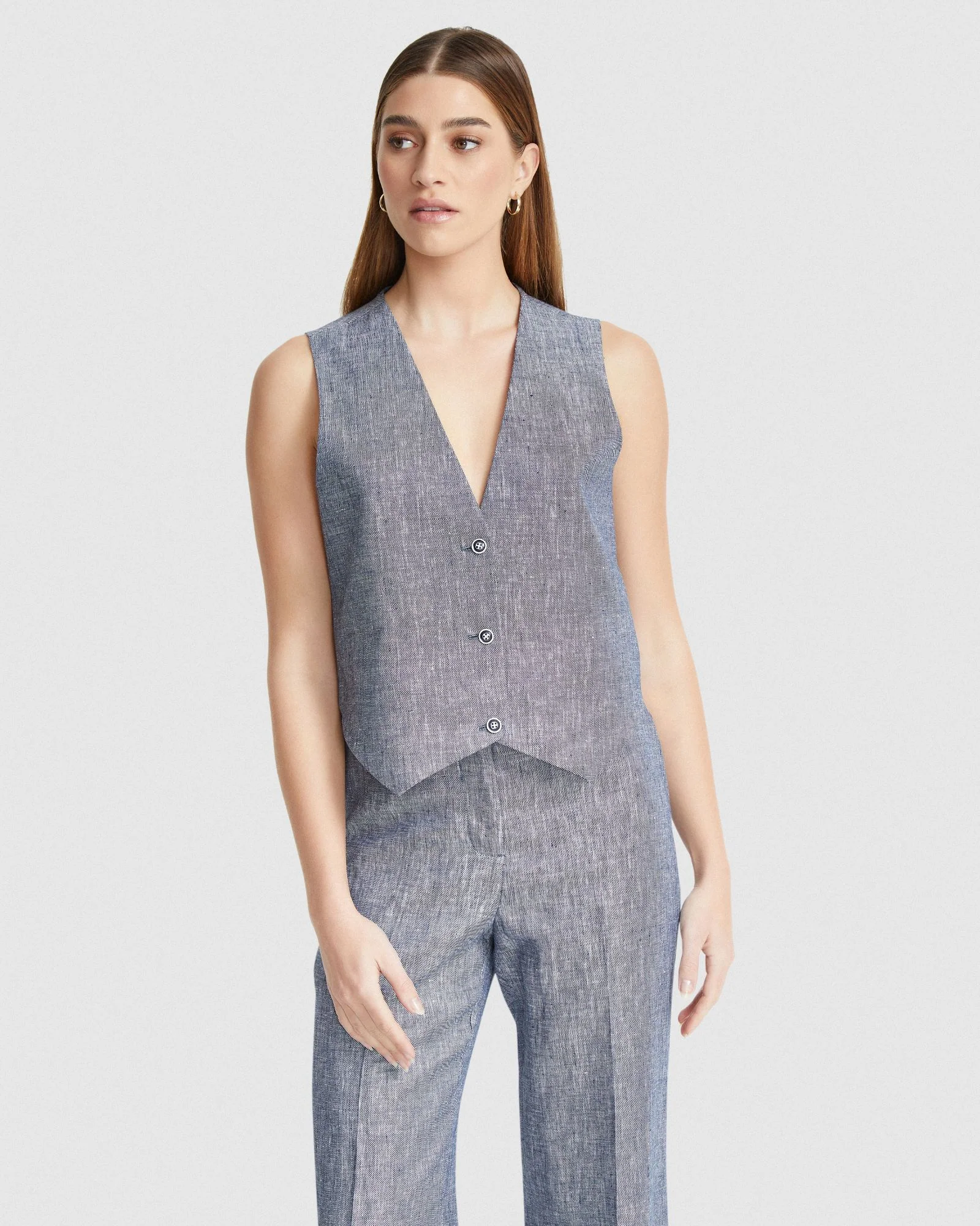Vienna Linen Twill Waistcoat - Image 5