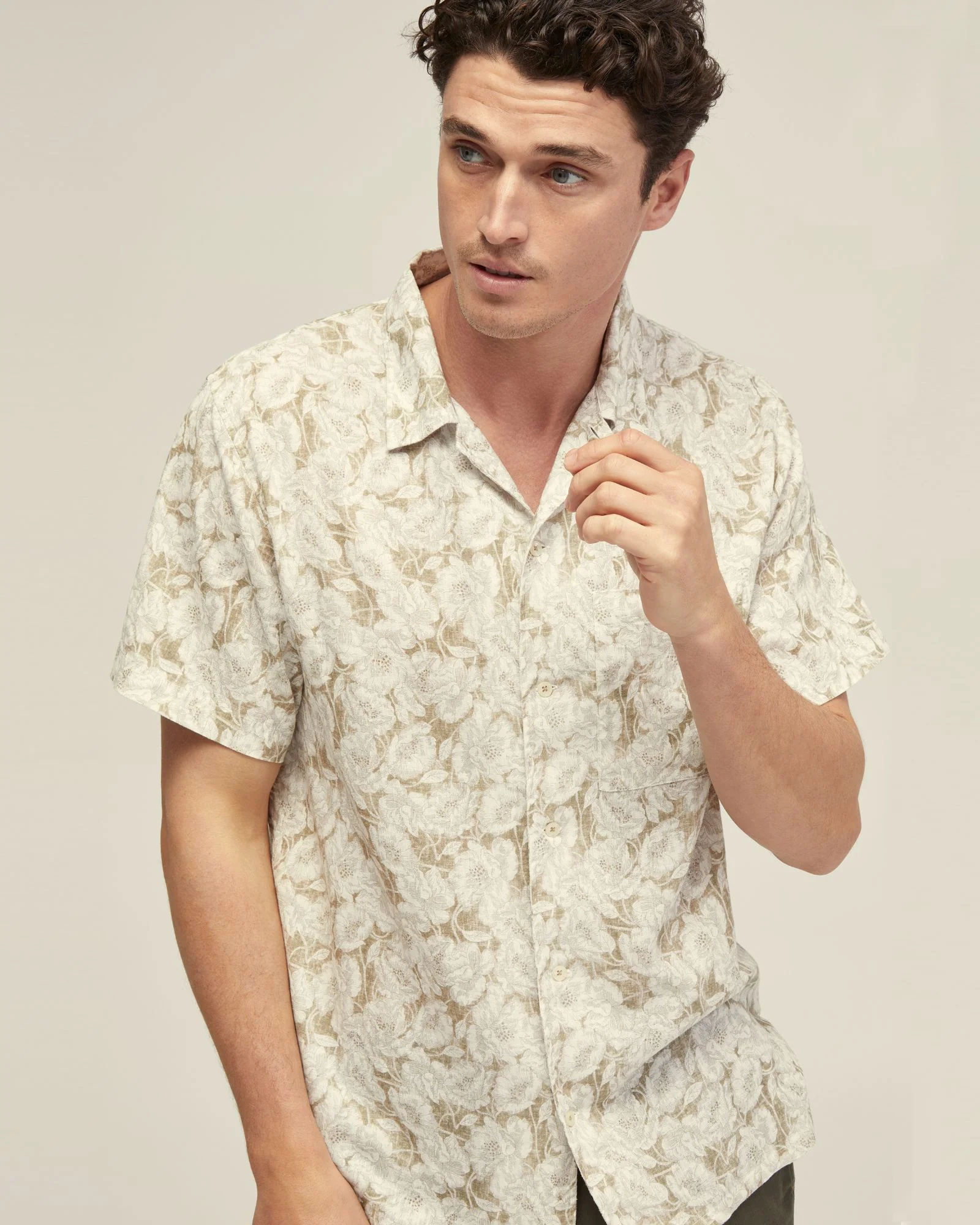 Vinny Linen Blnd Printed Short Sleeve Shirt - Image 4