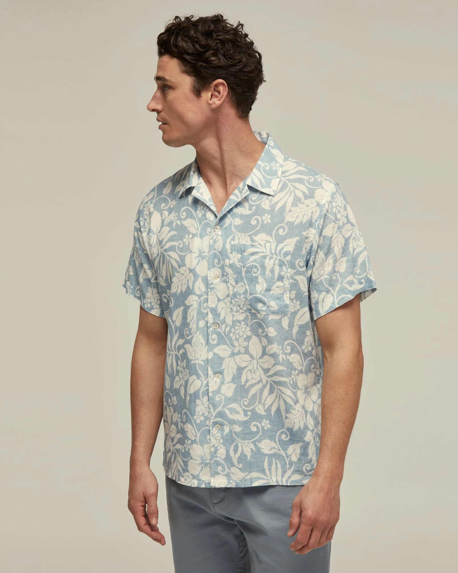 Vinny Linen Blnd Printed Short Sleeve Shirt - Image 2